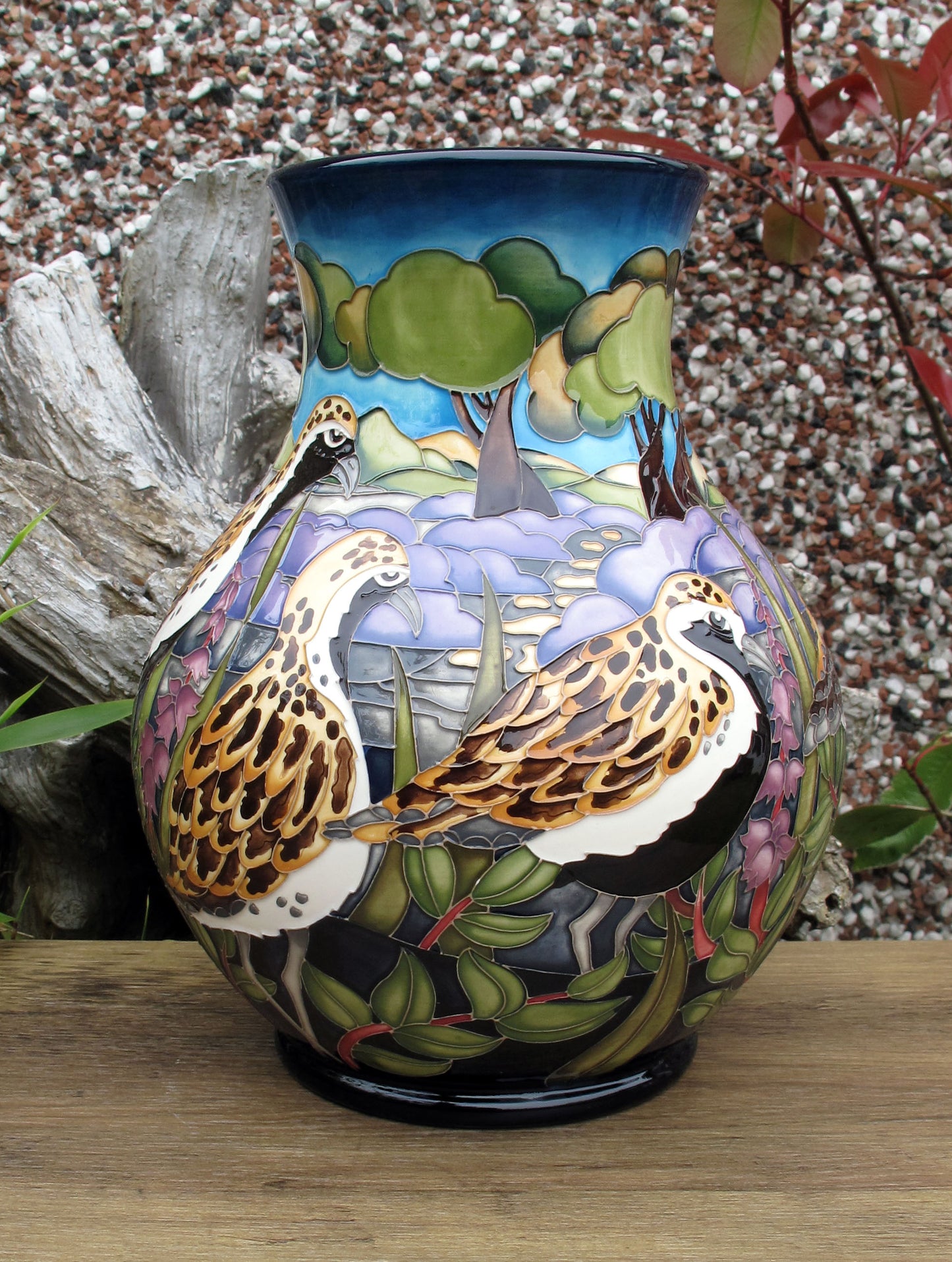 Moorcroft RARE GOLDEN PLOVERS Limited Edition 2/10 Vase 869/9 RRP £1995 Birds