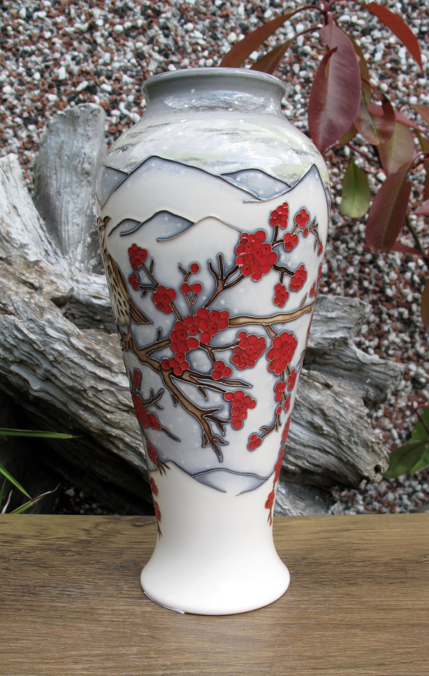 Moorcroft Very Rare REDWING Vase 122/8 Trial Date 7.3.25 Retail Price £980 BIRDS