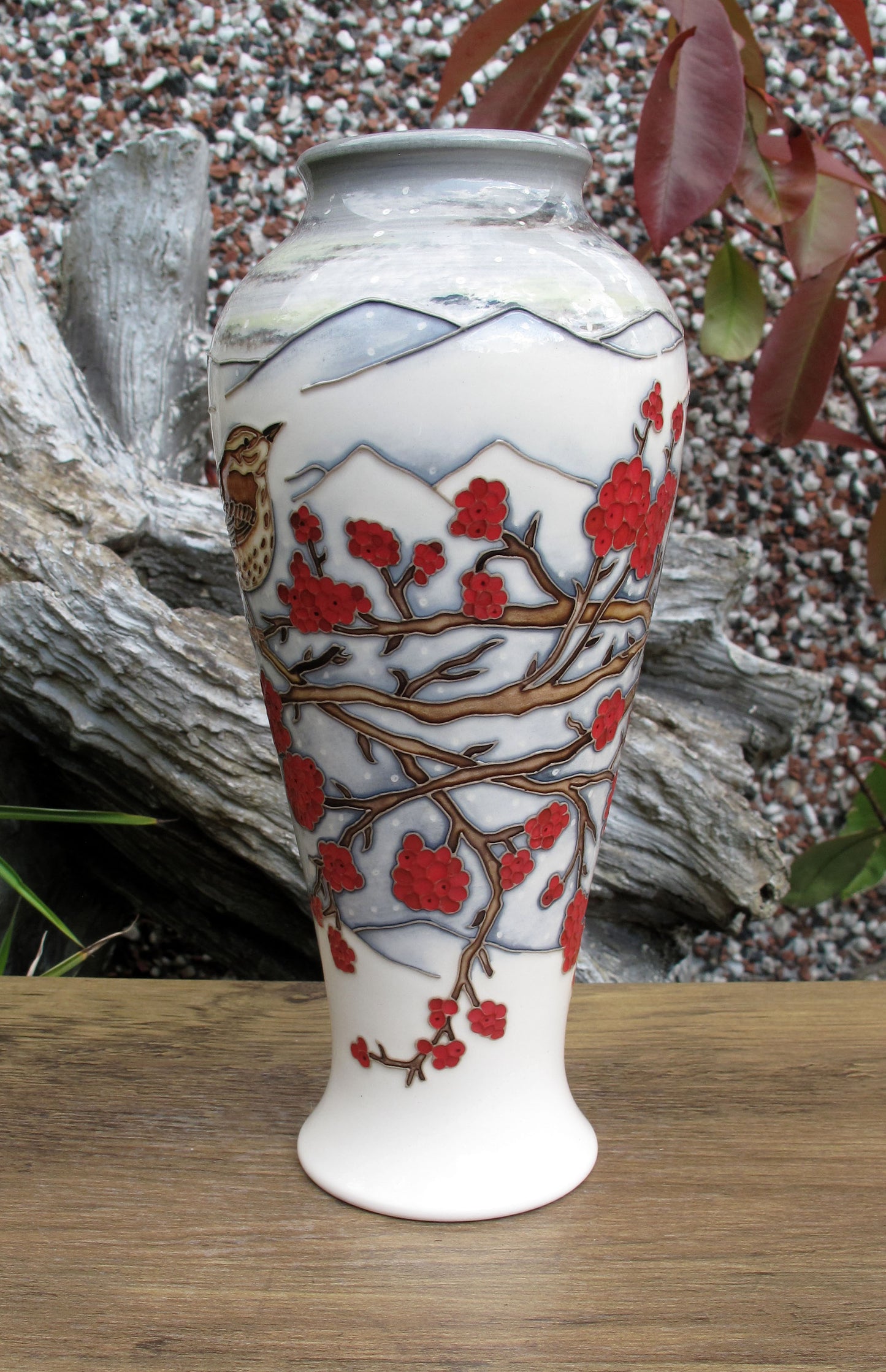 Moorcroft Very Rare REDWING Vase 122/8 Trial Date 7.3.25 Retail Price £980 BIRDS
