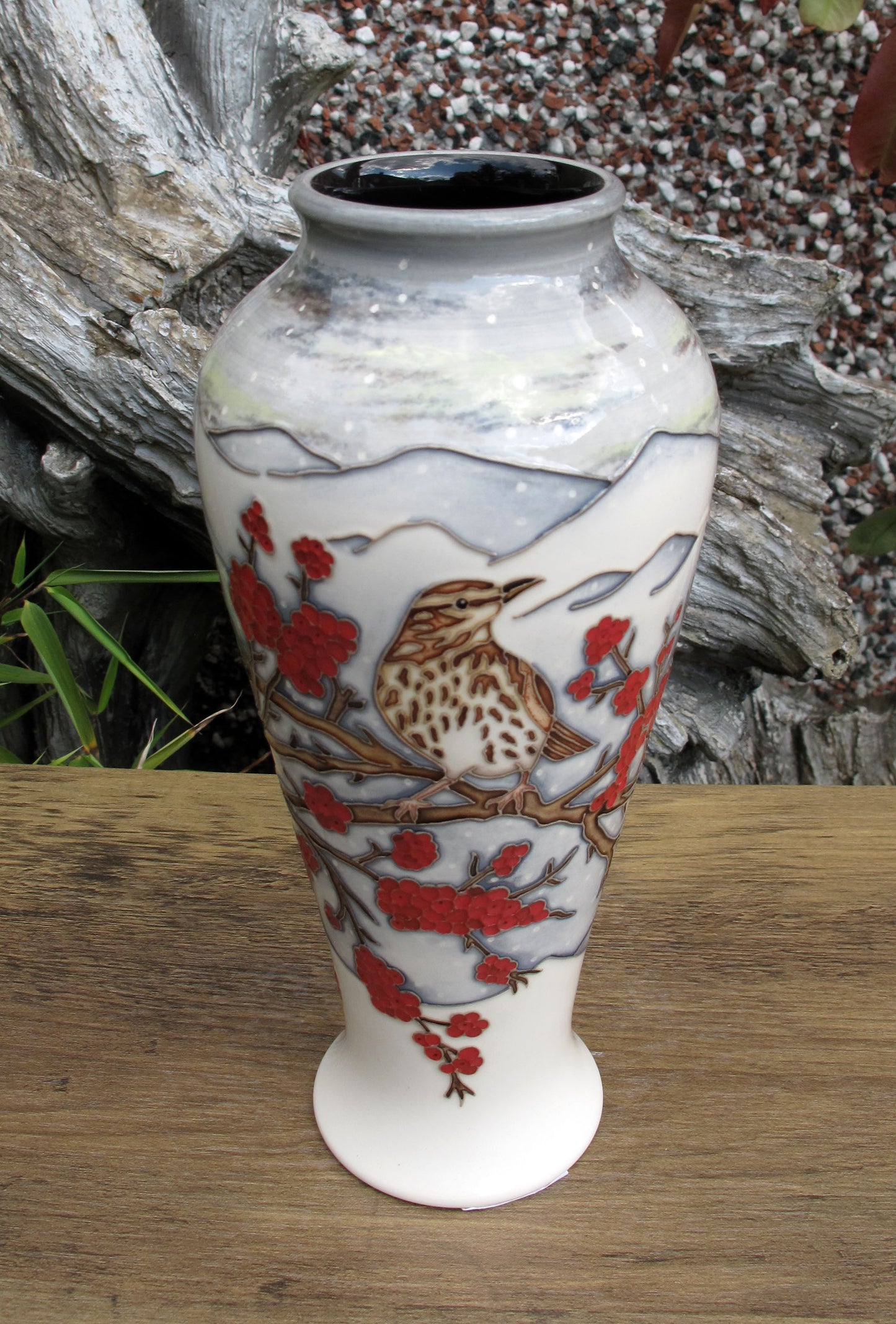 Moorcroft Very Rare REDWING Vase 122/8 Trial Date 7.3.25 Retail Price £980 BIRDS
