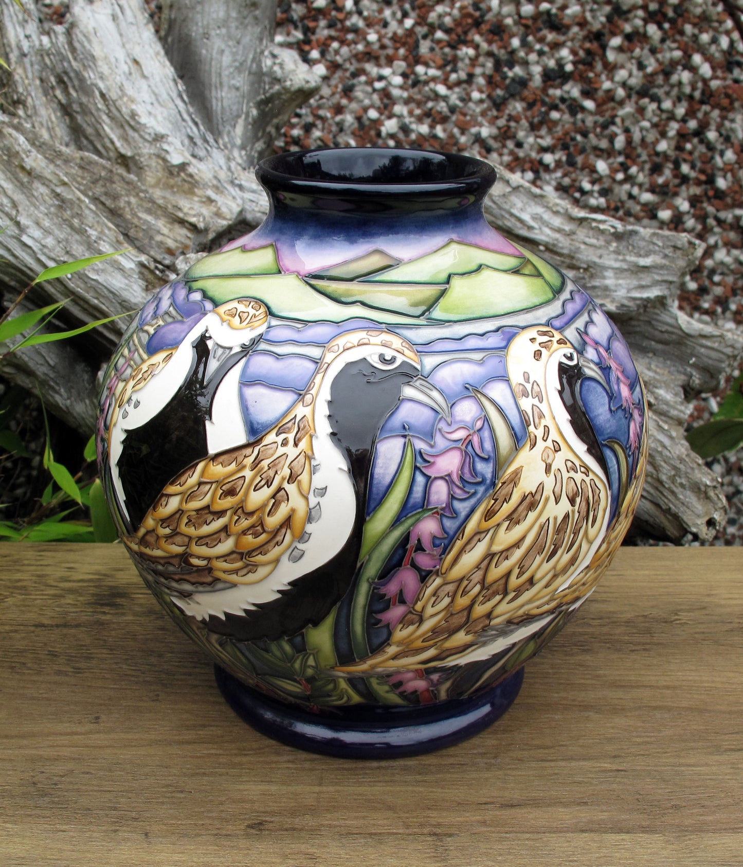 Moorcroft VERY RARE GOLDEN PLOVERS 41/7 Vase Trial 24.6.21 Retail Price £1795