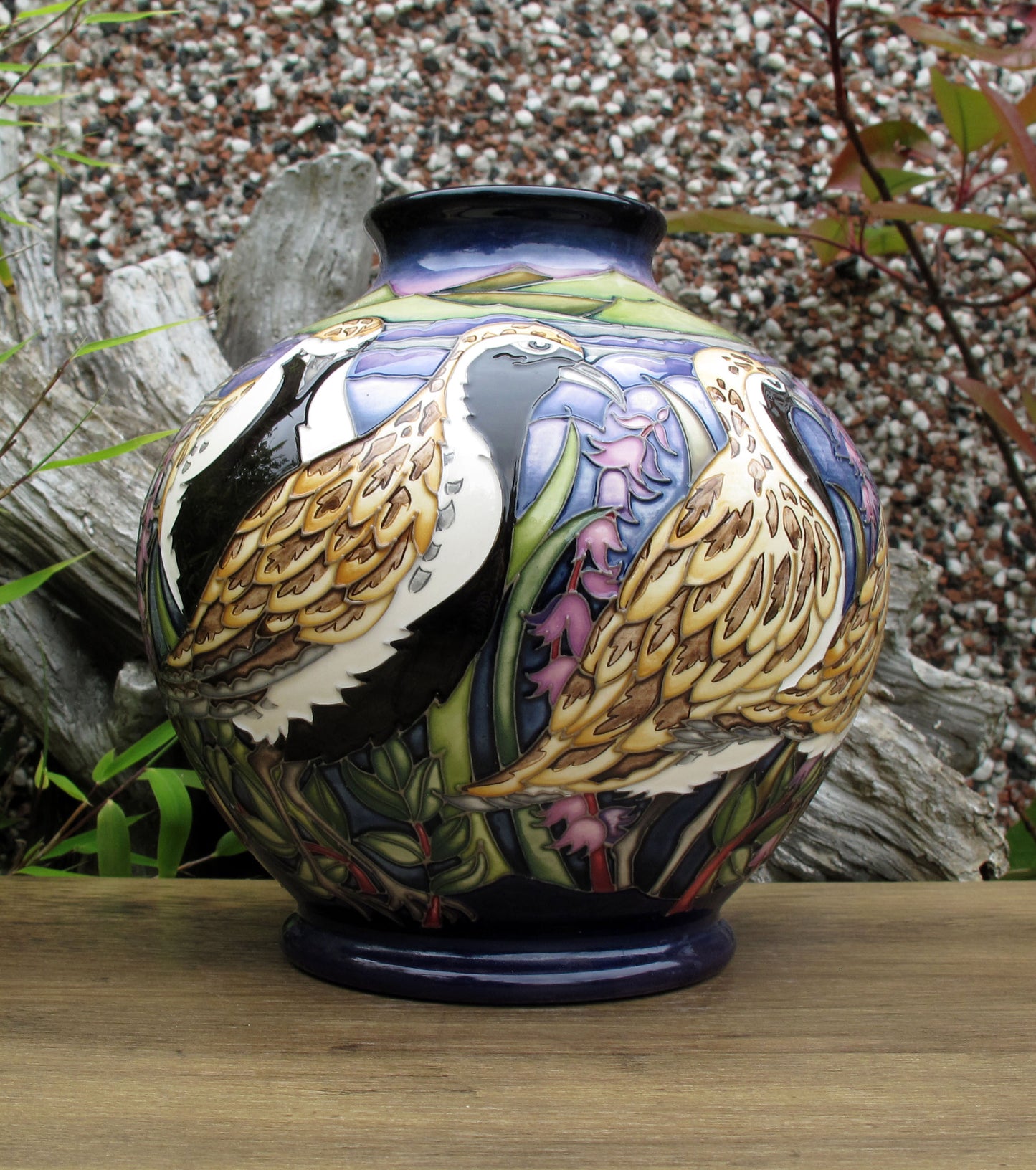 Moorcroft VERY RARE GOLDEN PLOVERS 41/7 Vase Trial 24.6.21 Retail Price £1795