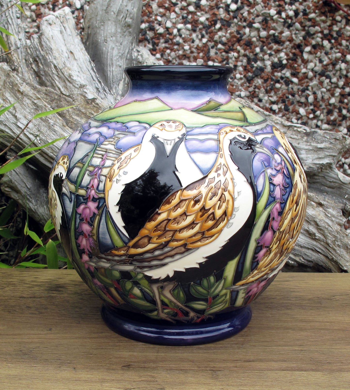 Moorcroft VERY RARE GOLDEN PLOVERS 41/7 Vase Trial 24.6.21 Retail Price £1795
