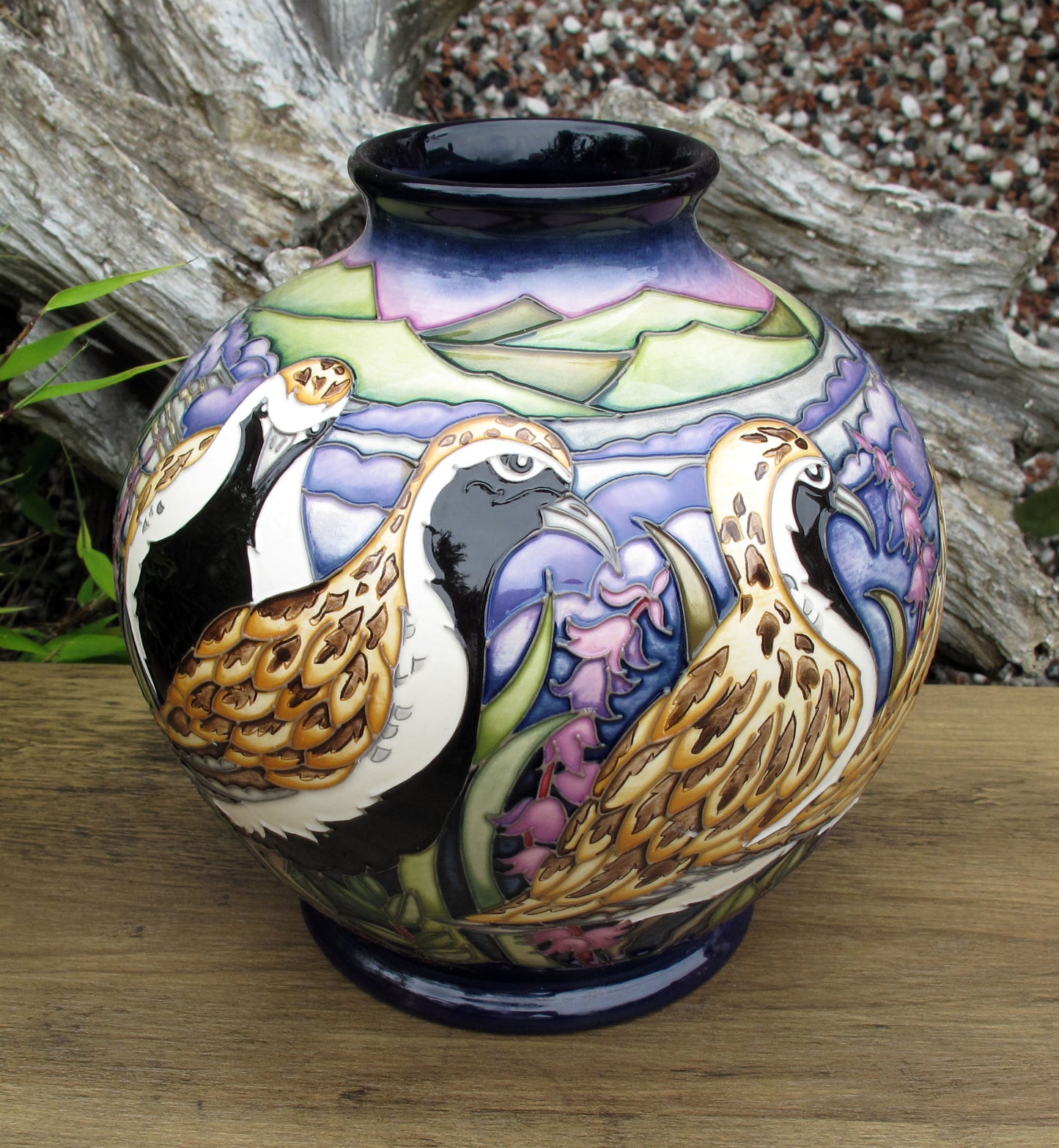 Moorcroft VERY RARE GOLDEN PLOVERS 41/7 Vase Trial 24.6.21 Retail Price £1795