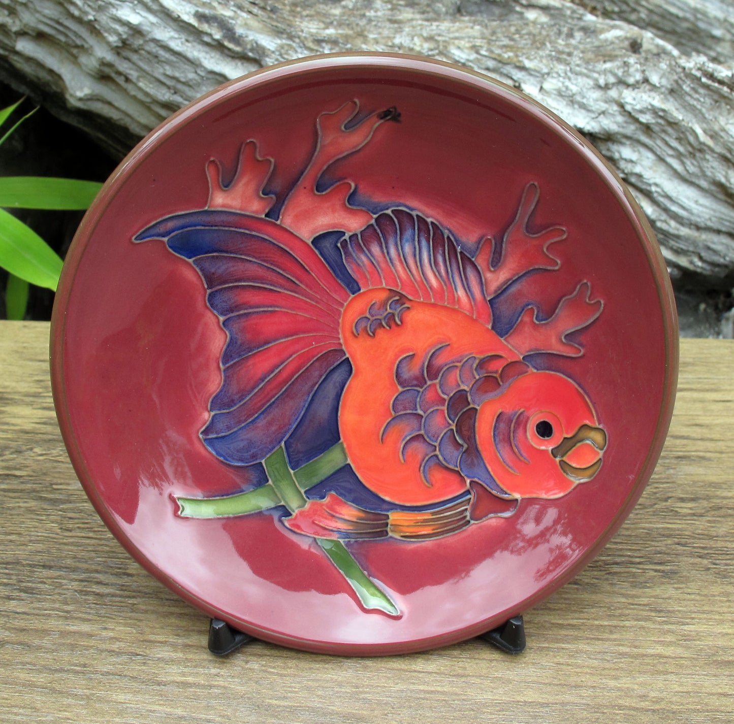 Moorcroft Exquisite Rare FLAMBE FISH 780/4 Tray Coaster Retail Price £230