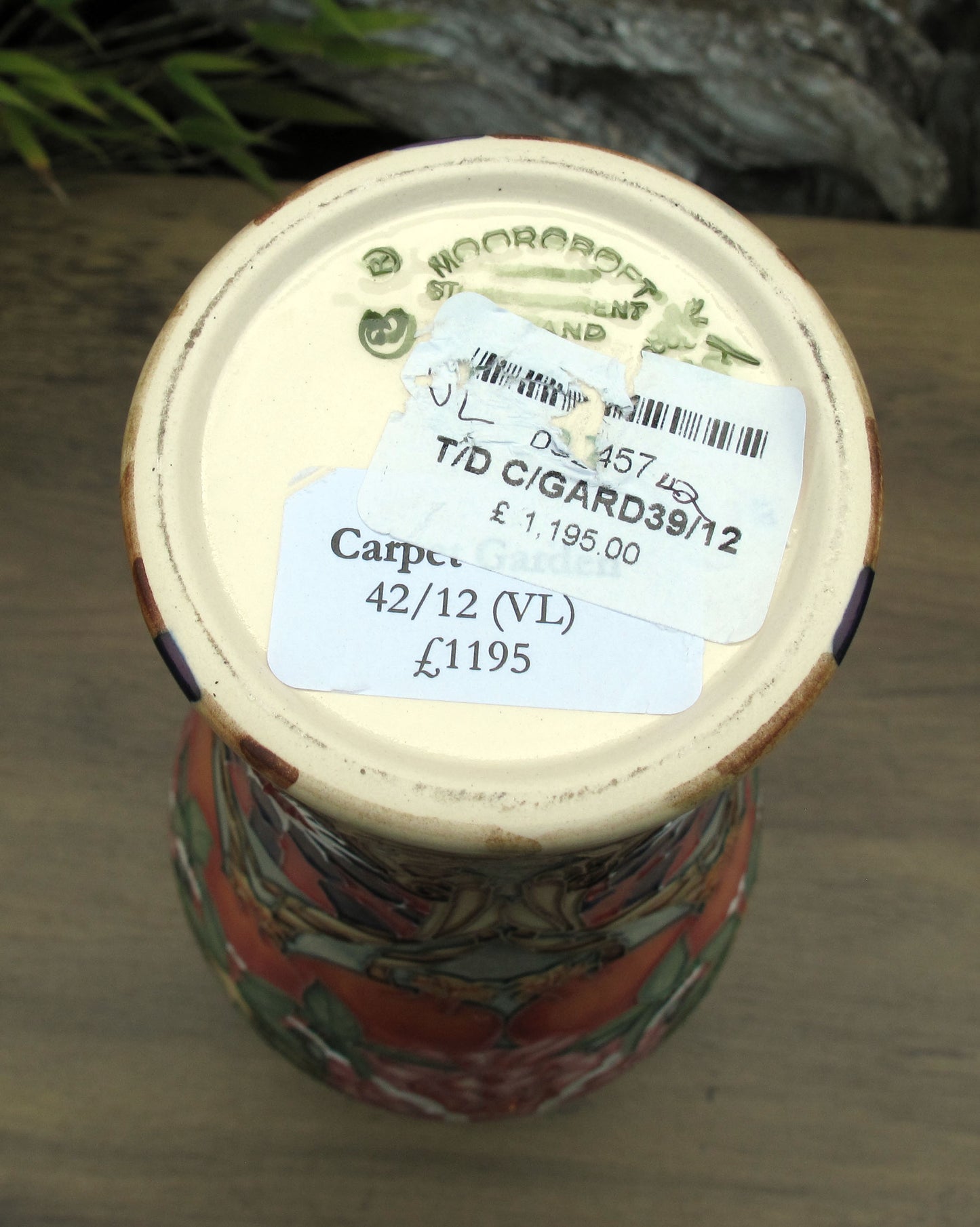 Moorcroft Rare CARPET GARDEN Vase 42/12 Trial Dated 19.1.23 Retail Price £1195