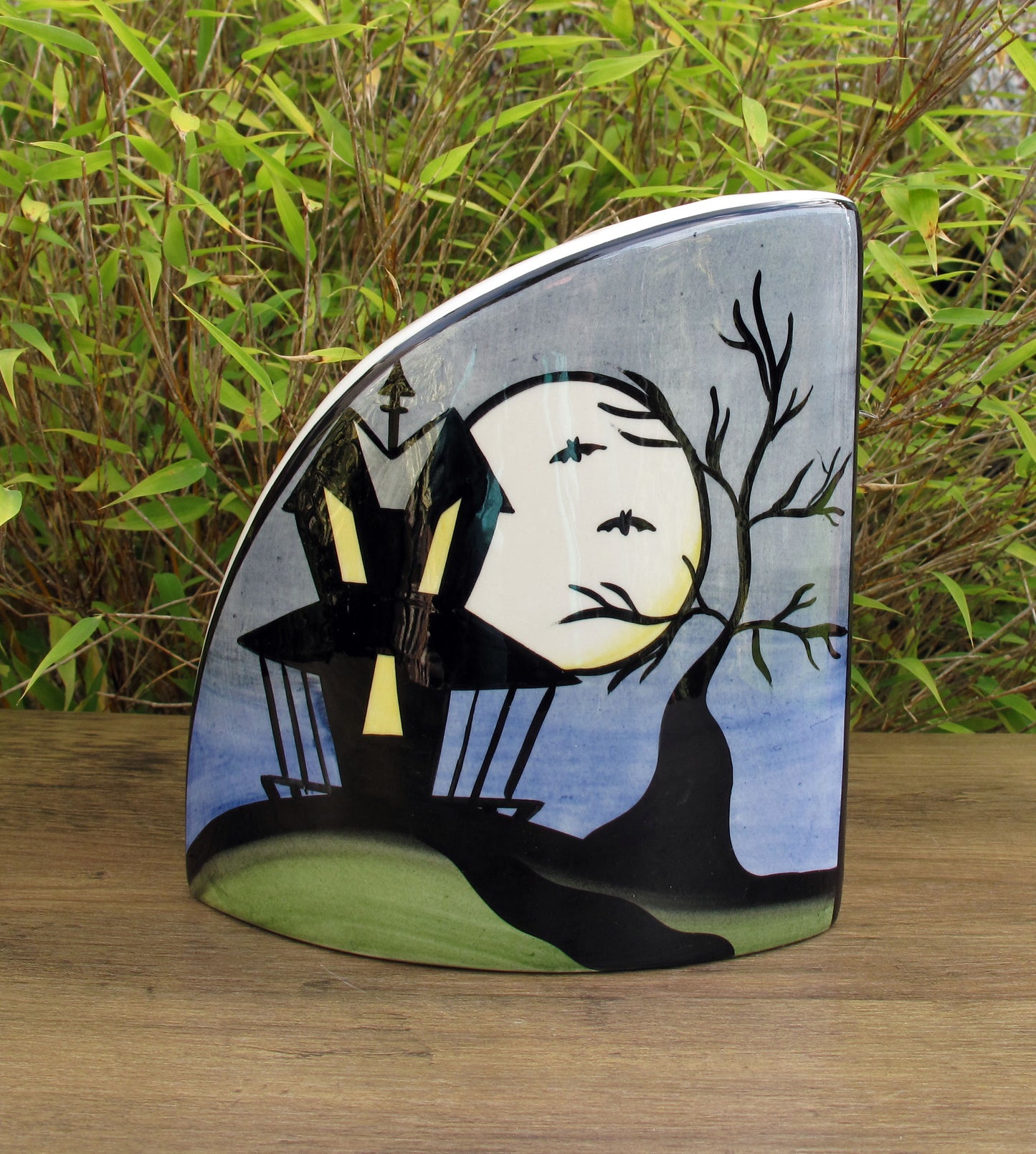 Lorna Bailey RARE PROTOTYPE HAUNTED HOUSE QUADRANT VASE OCTOBER 2003 Halloween