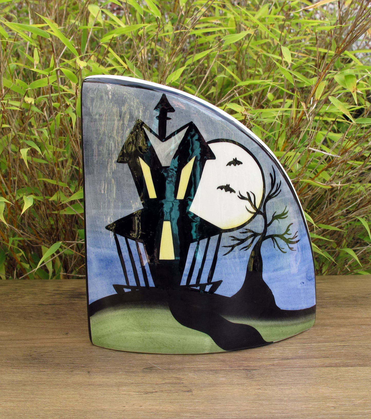 Lorna Bailey RARE PROTOTYPE HAUNTED HOUSE QUADRANT VASE OCTOBER 2003 Halloween