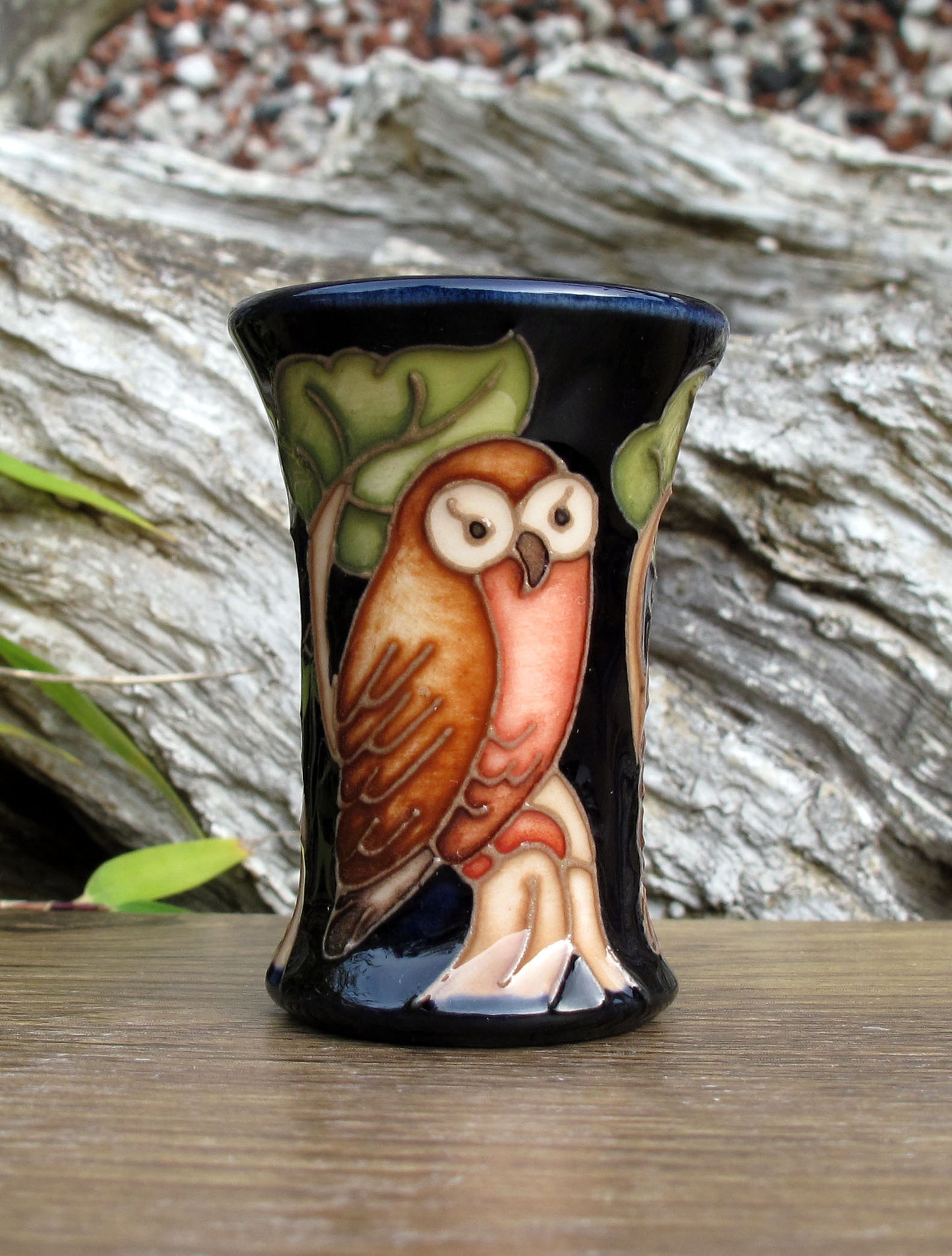 Moorcroft Exquisite Miniature THE OWL 158/2 Vase Retail Price £174 C.F.A Voysey
