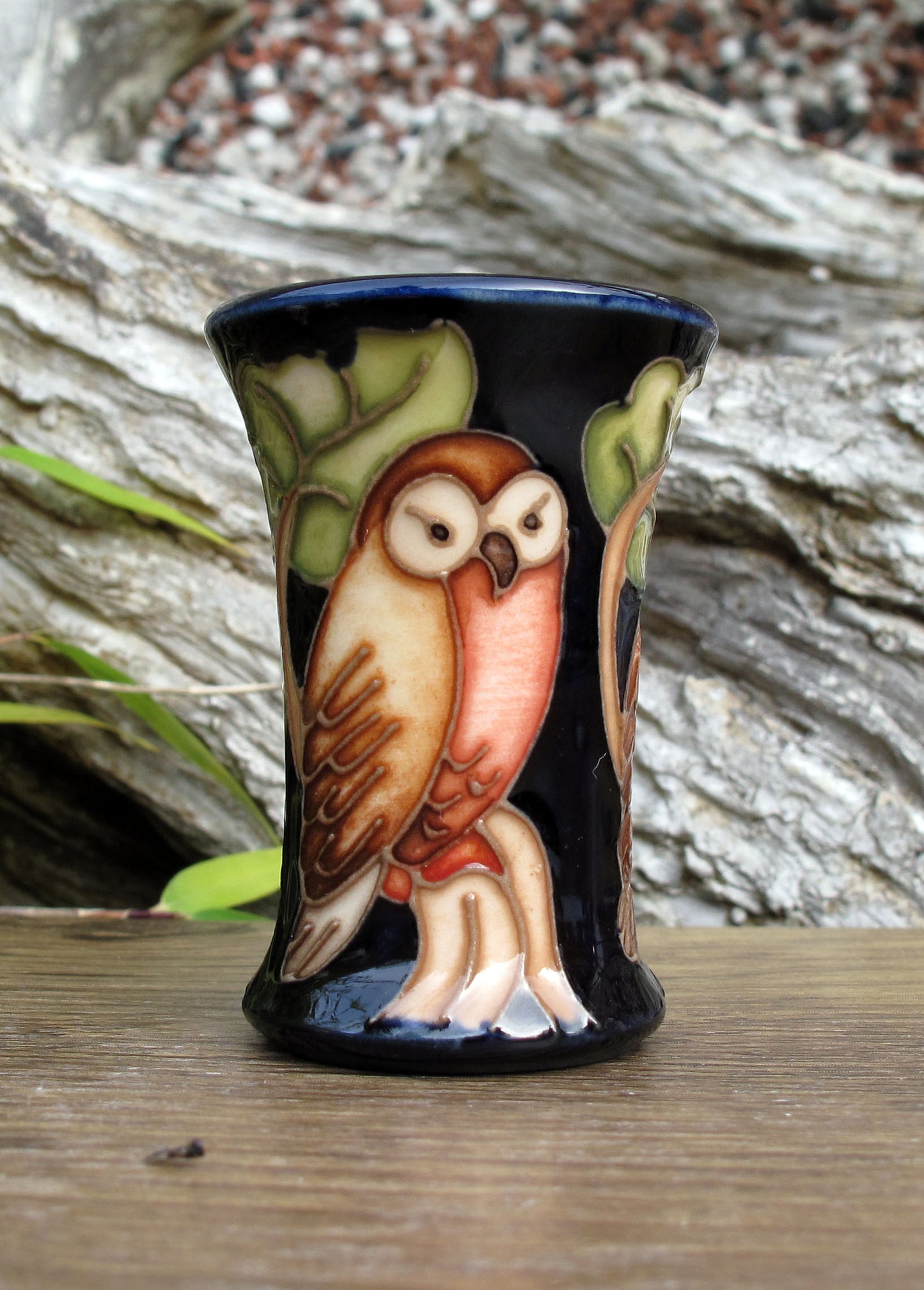 Moorcroft Exquisite Miniature THE OWL 158/2 Vase Retail Price £174 C.F.A Voysey