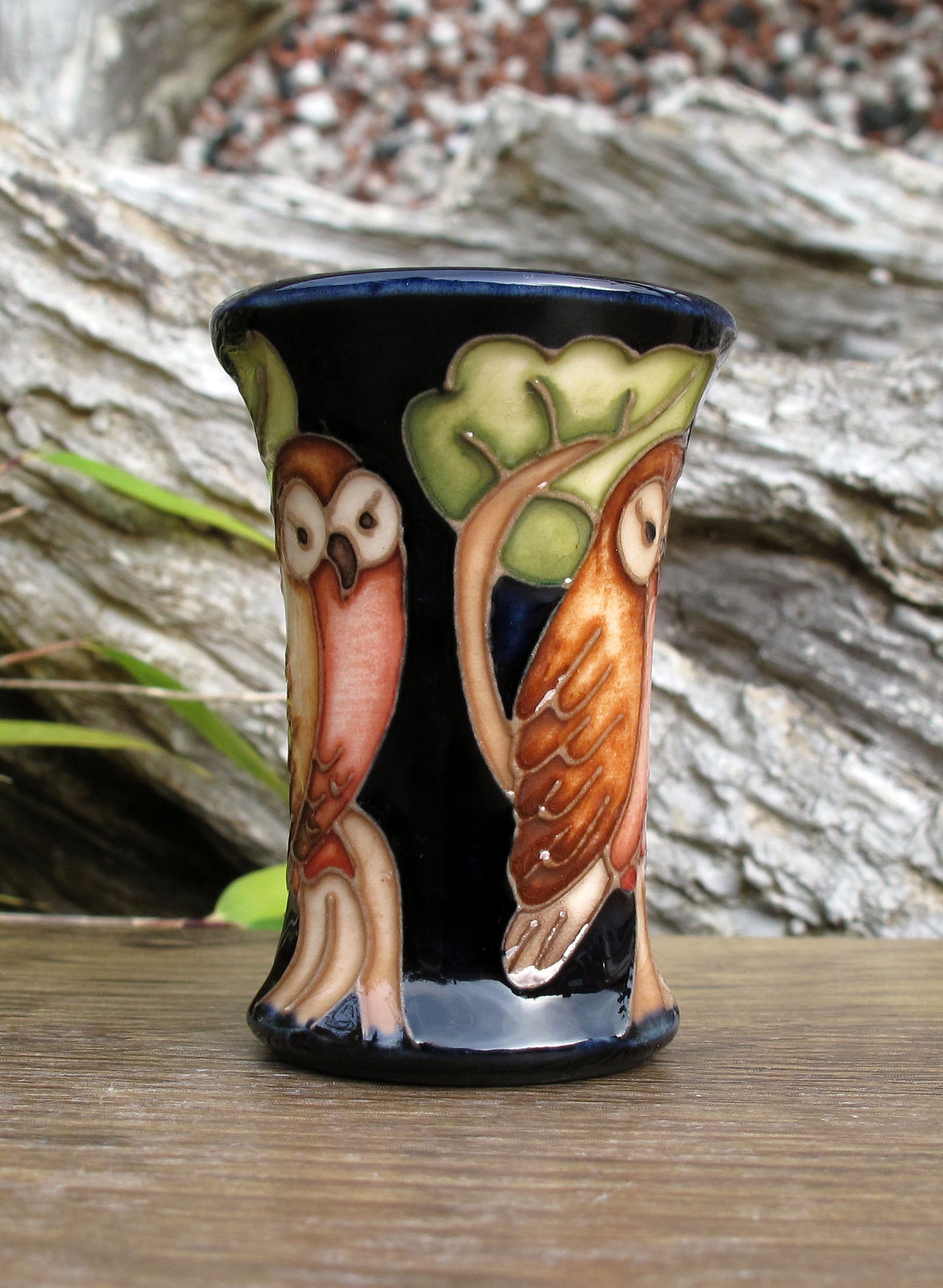 Moorcroft Exquisite Miniature THE OWL 158/2 Vase Retail Price £174 C.F.A Voysey