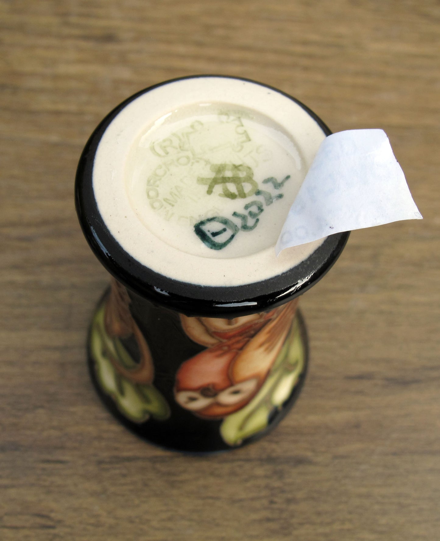 Moorcroft Exquisite Miniature THE OWL 158/2 Vase Retail Price £174 C.F.A Voysey