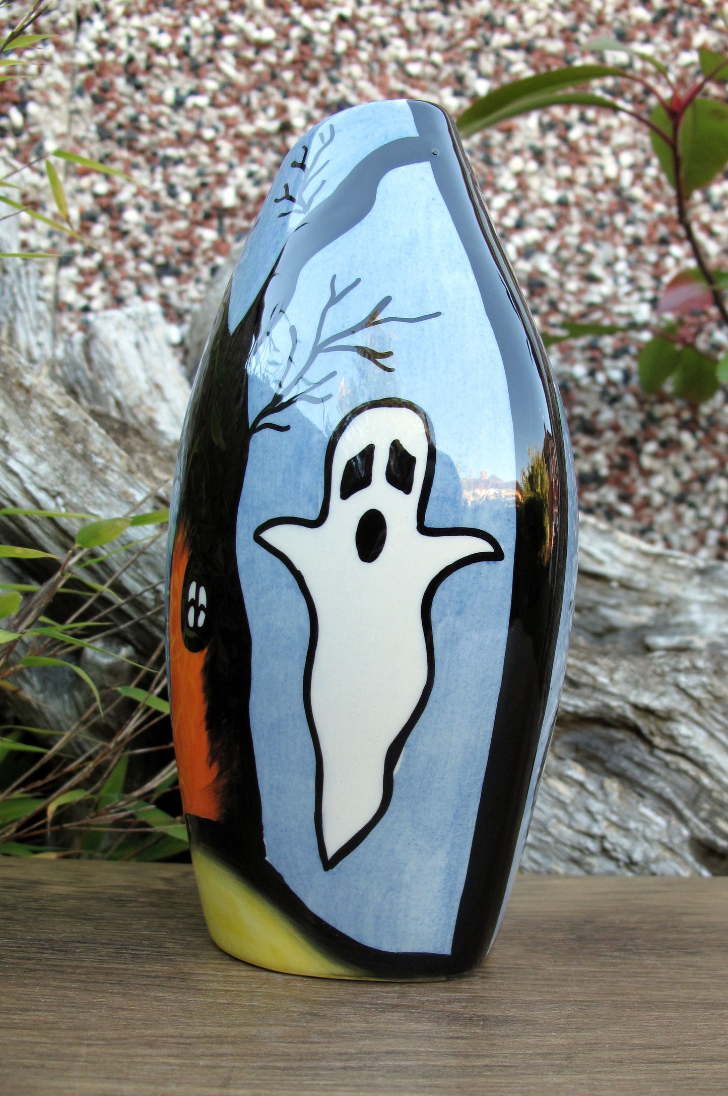 Lorna Bailey SPOOKY GRAVEYARD OVAL VASE OCT 2004 ( Ref. New Millennium Page 46 )