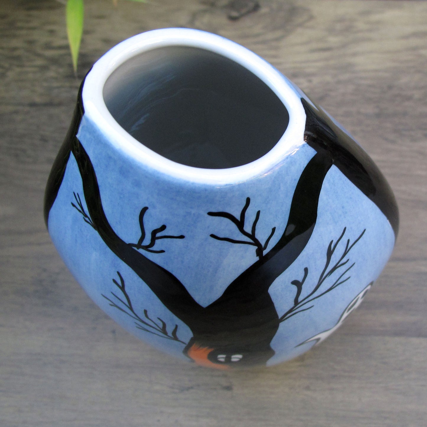 Lorna Bailey SPOOKY GRAVEYARD OVAL VASE OCT 2004 ( Ref. New Millennium Page 46 )