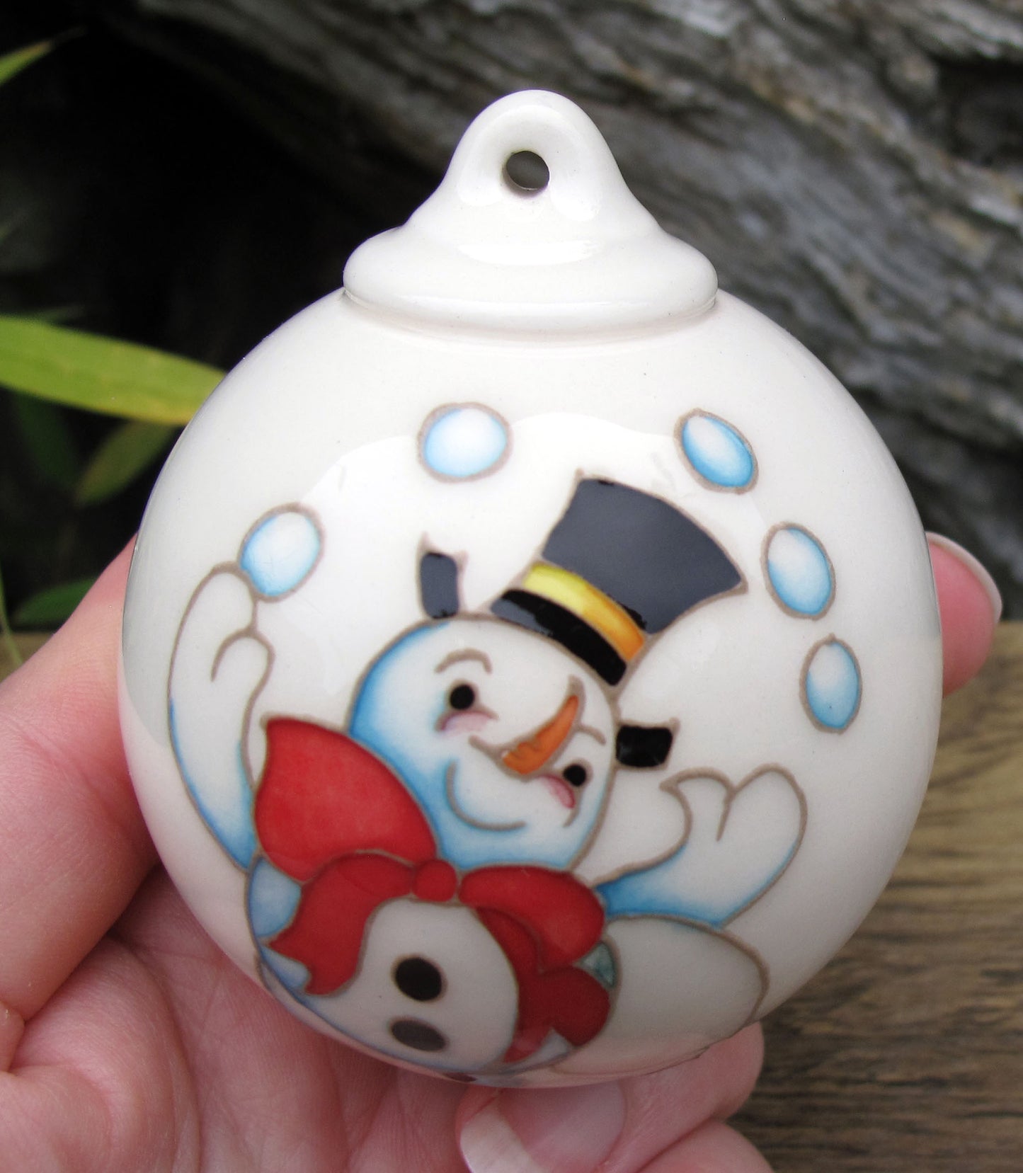 Moorcroft THE JUGGLER ( SNOWMAN ) BAUBLE Retail Price £135 Tree Decoration