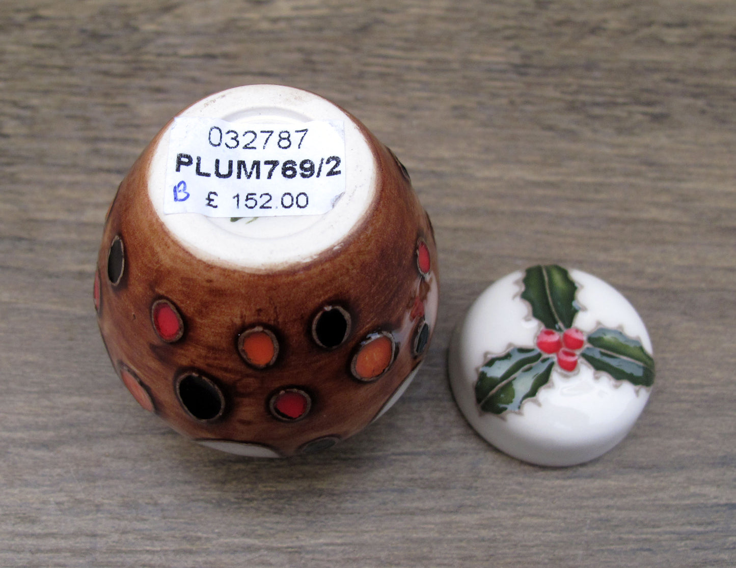 Moorcroft PLUM PUDDING Miniature Ginger Jar 769/2 Retail Price £152 Christmas