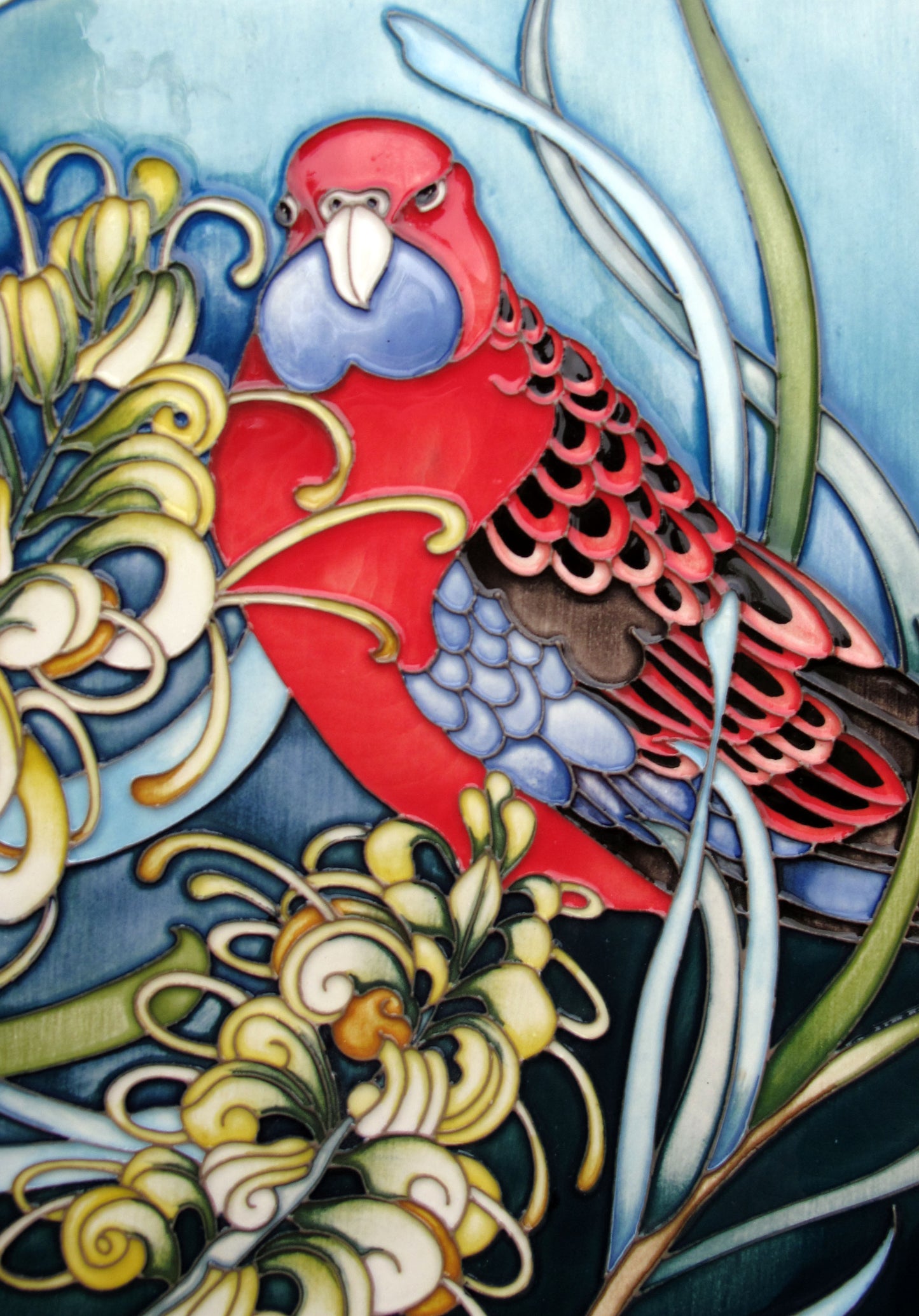 Moorcroft Very Rare CRIMSON ROSELLA Trial 19.1.22 Plaque PLQ8 Retail Price £835
