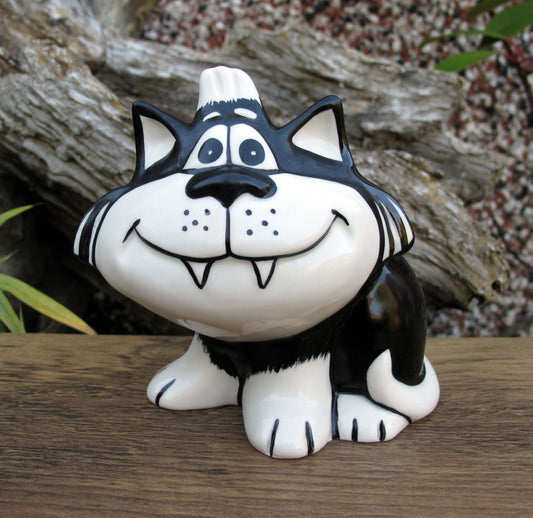 Lorna Bailey Rare PROTOTYPE COLOURWAY ZIGGY CAT 2006 Black/White HALLOWEEN CAT