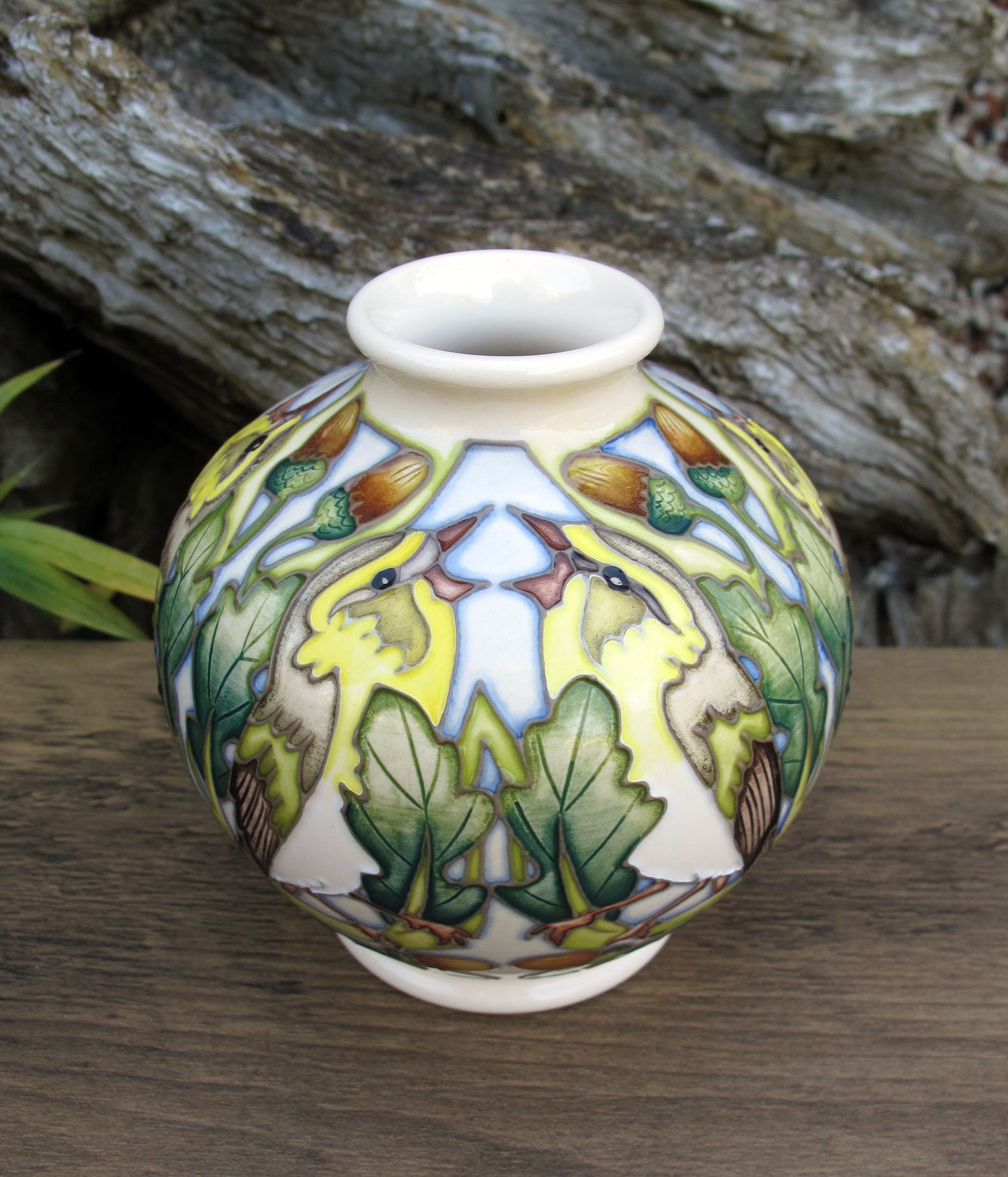 Moorcroft RSPB WOOD WARBLER Vase 41/4 Limited Edition 18/25 Retail Price £575