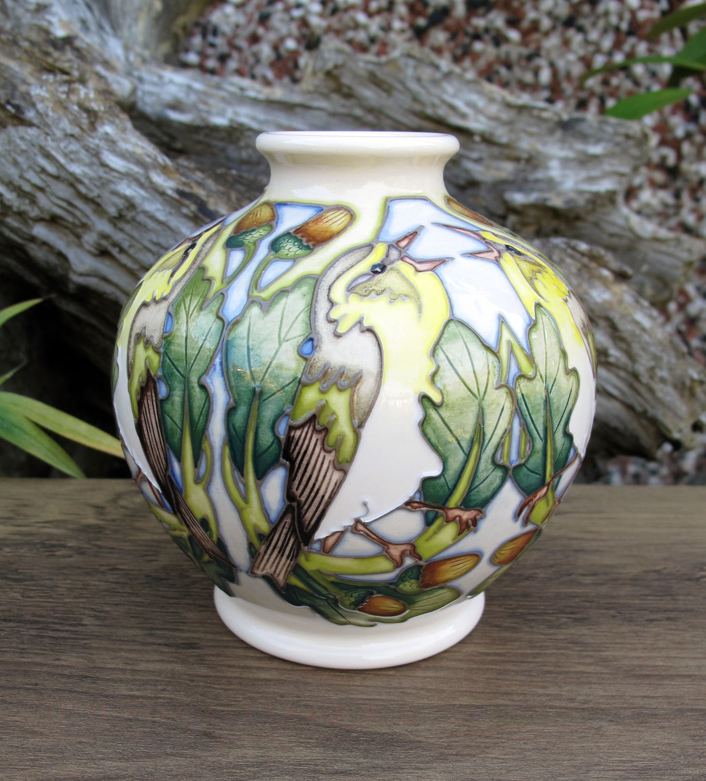 Moorcroft RSPB WOOD WARBLER Vase 41/4 Limited Edition 18/25 Retail Price £575