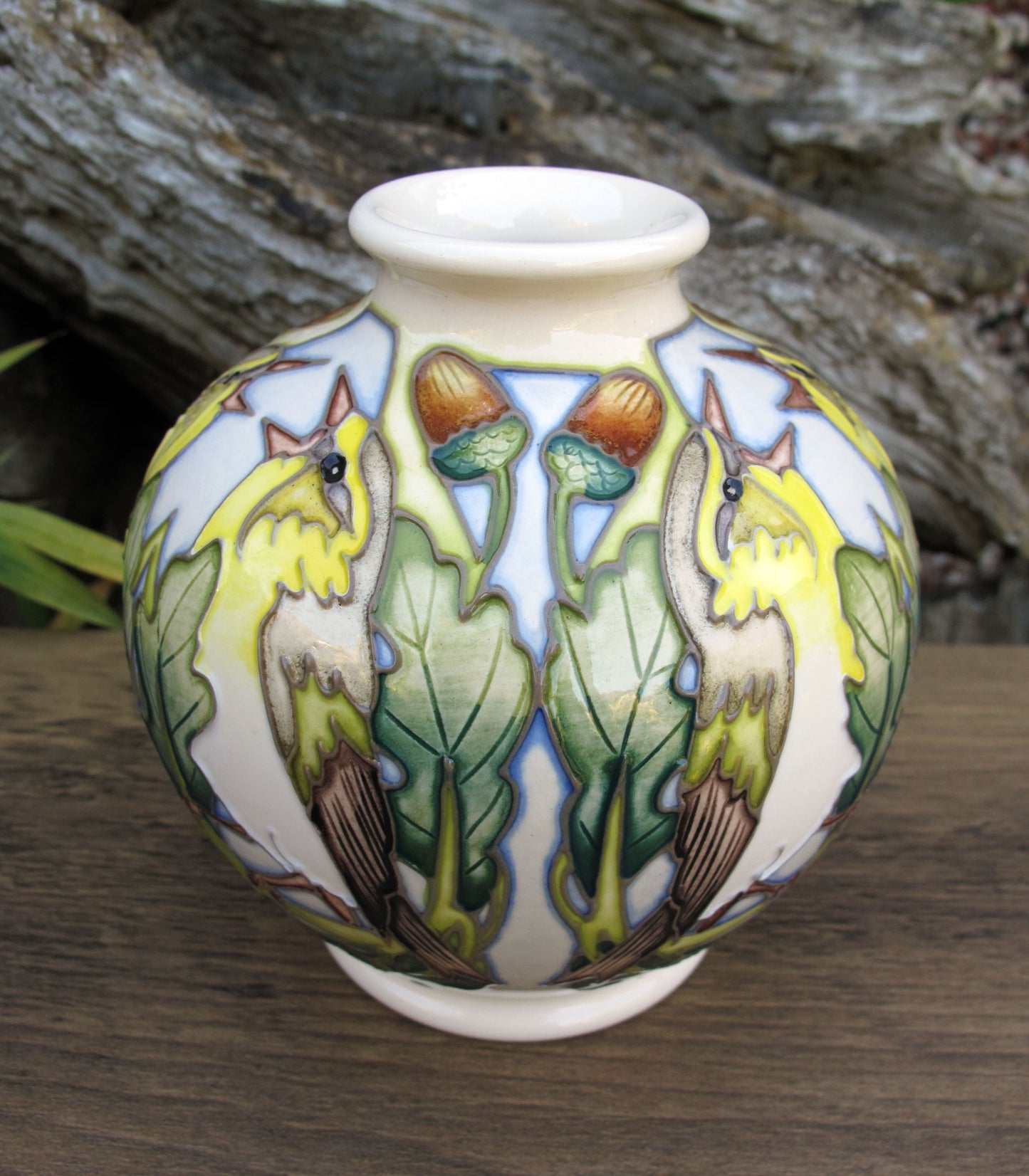 Moorcroft RSPB WOOD WARBLER Vase 41/4 Limited Edition 18/25 Retail Price £575