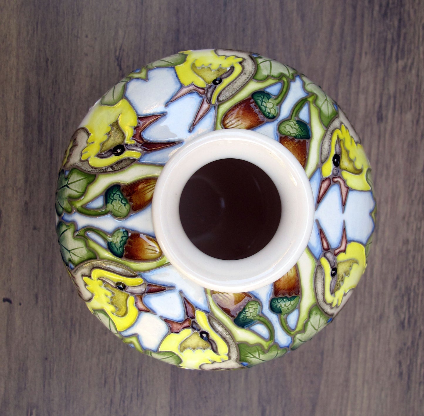 Moorcroft RSPB WOOD WARBLER Vase 41/4 Limited Edition 18/25 Retail Price £575