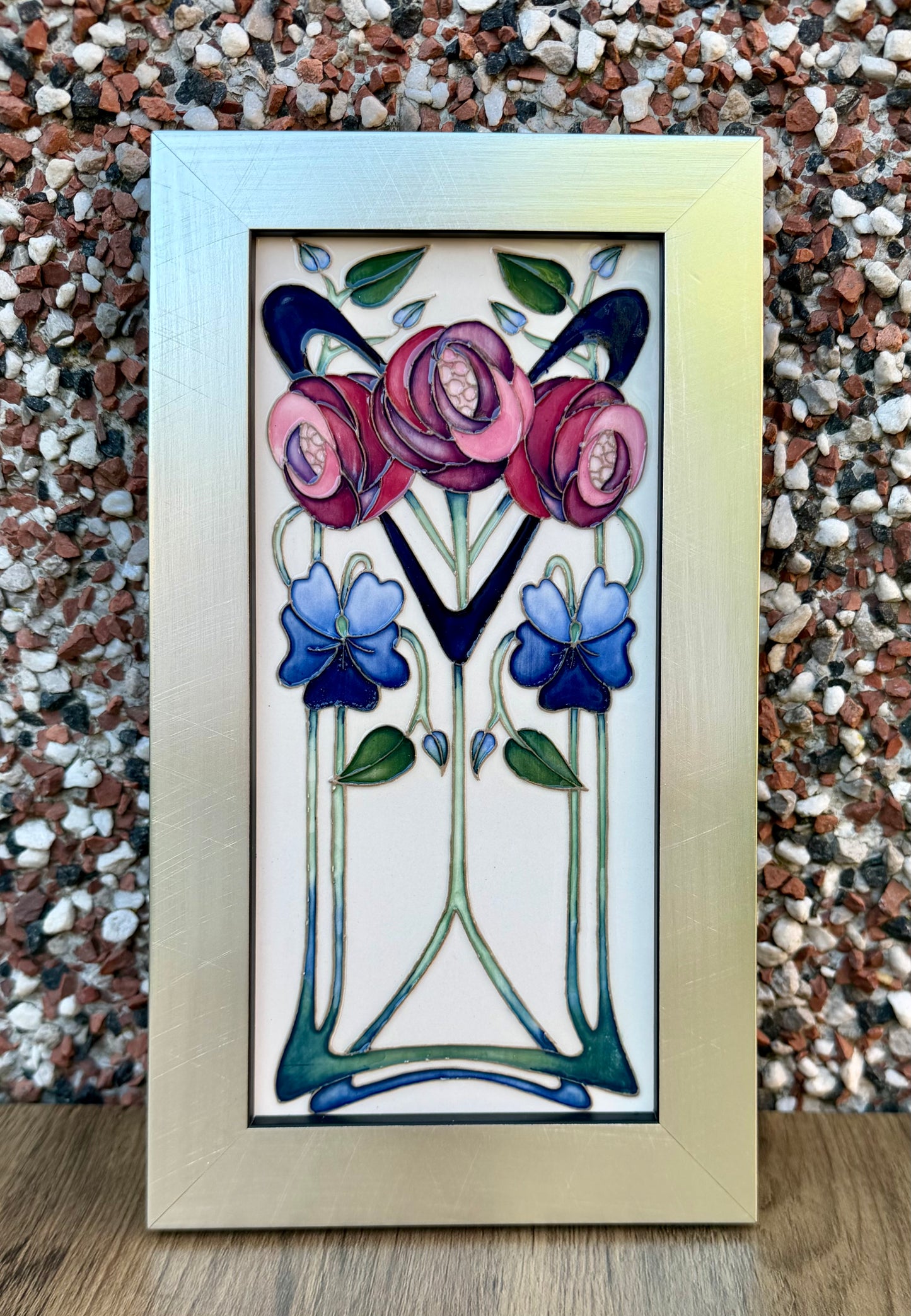 Moorcroft ROSES ARE RED VIOLETS ARE BLUE Plaque PLQ5 Retail Price £202