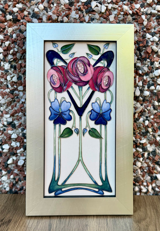 Moorcroft ROSES ARE RED VIOLETS ARE BLUE Plaque PLQ5 Retail Price £202