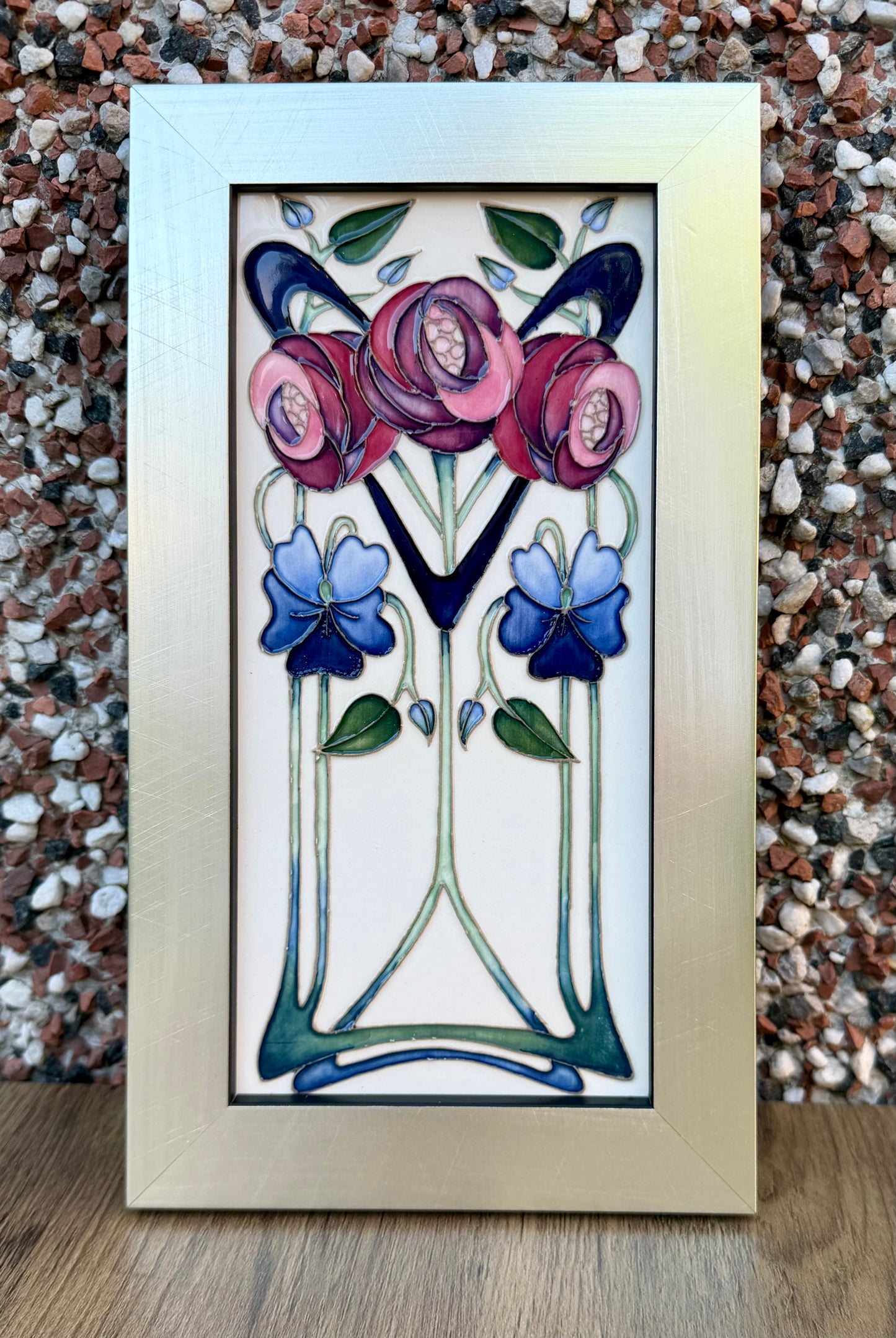 Moorcroft ROSES ARE RED VIOLETS ARE BLUE Plaque PLQ5 Retail Price £202