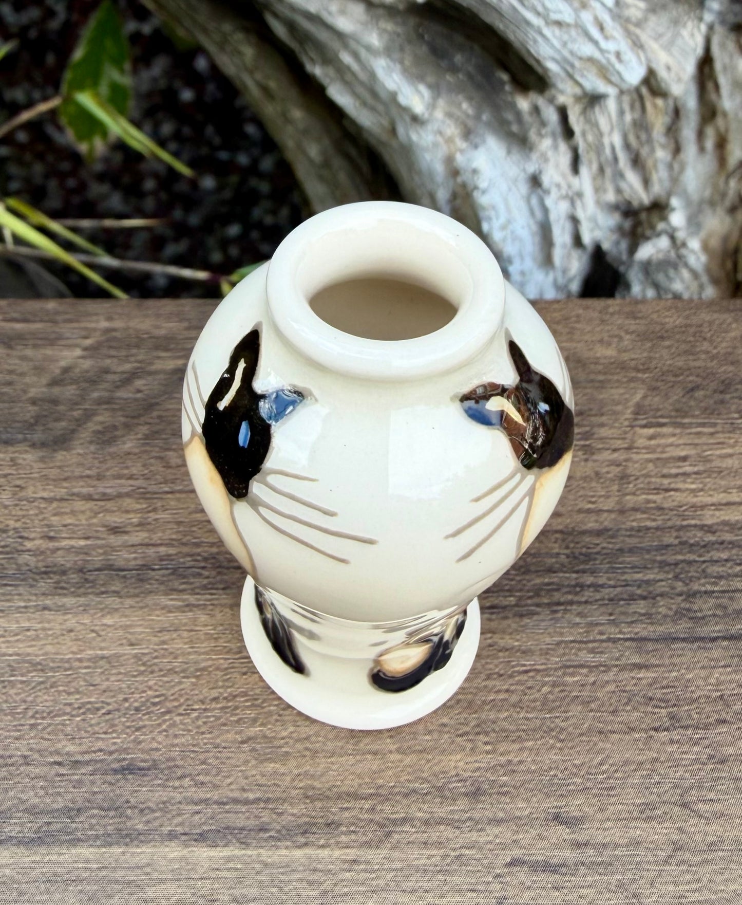 Moorcroft DOUBLE TROUBLE Miniature Vase Shape 65/2 Retail Vase £91 Siamese Cat