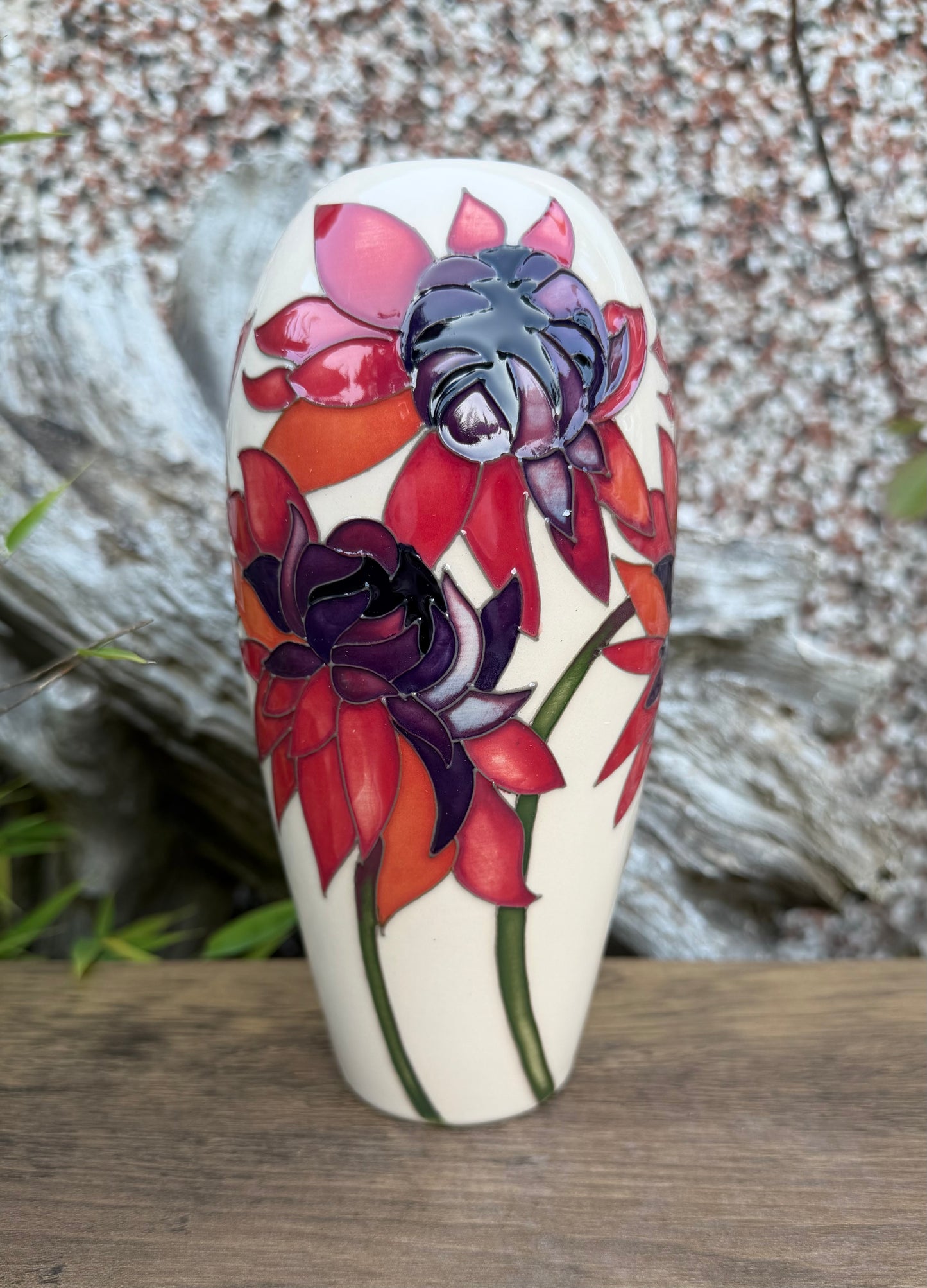 Moorcroft RUBY RED Vase Shape 101/7 Retail Price £380 Chrysanthemum