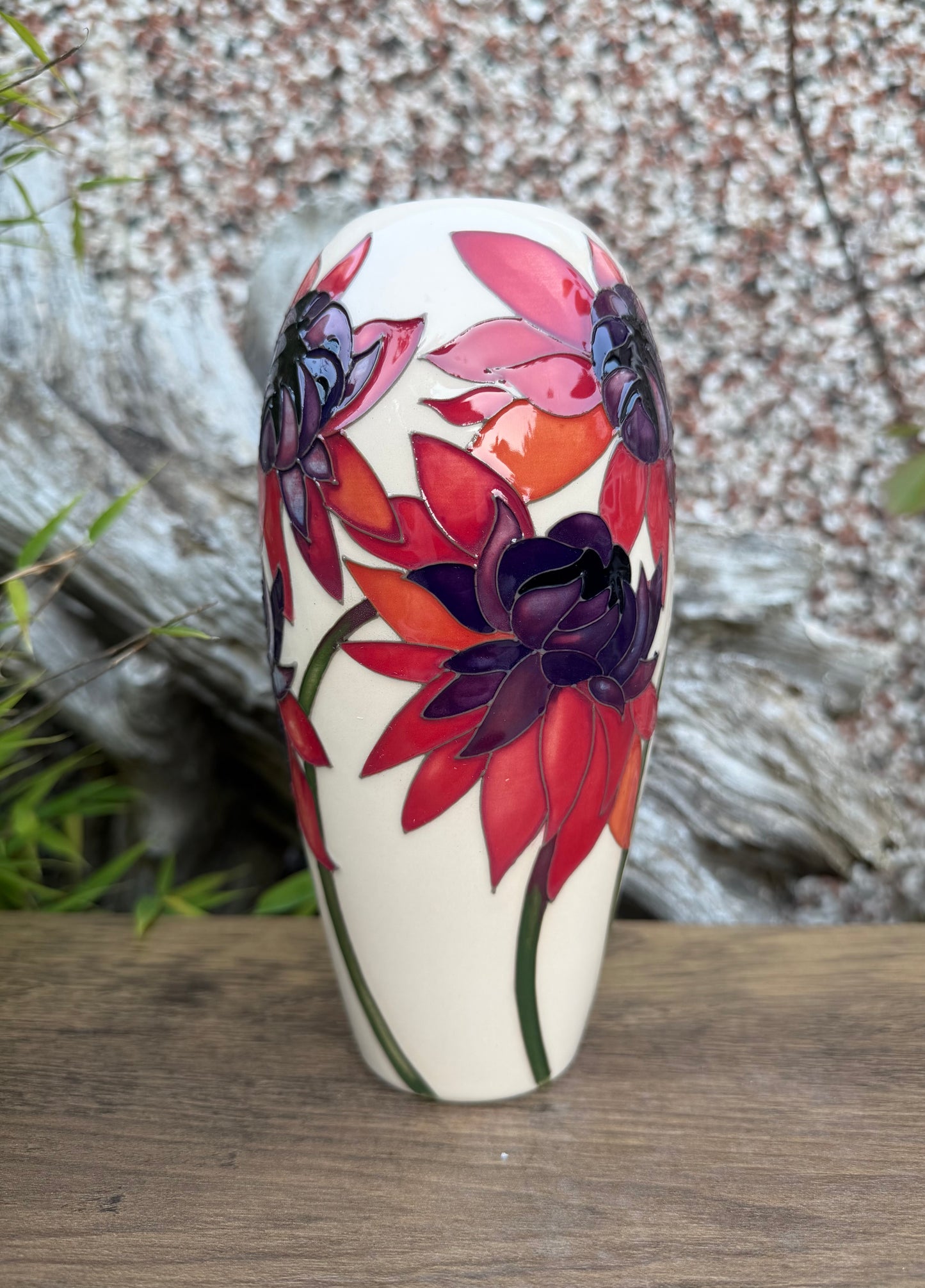 Moorcroft RUBY RED Vase Shape 101/7 Retail Price £380 Chrysanthemum