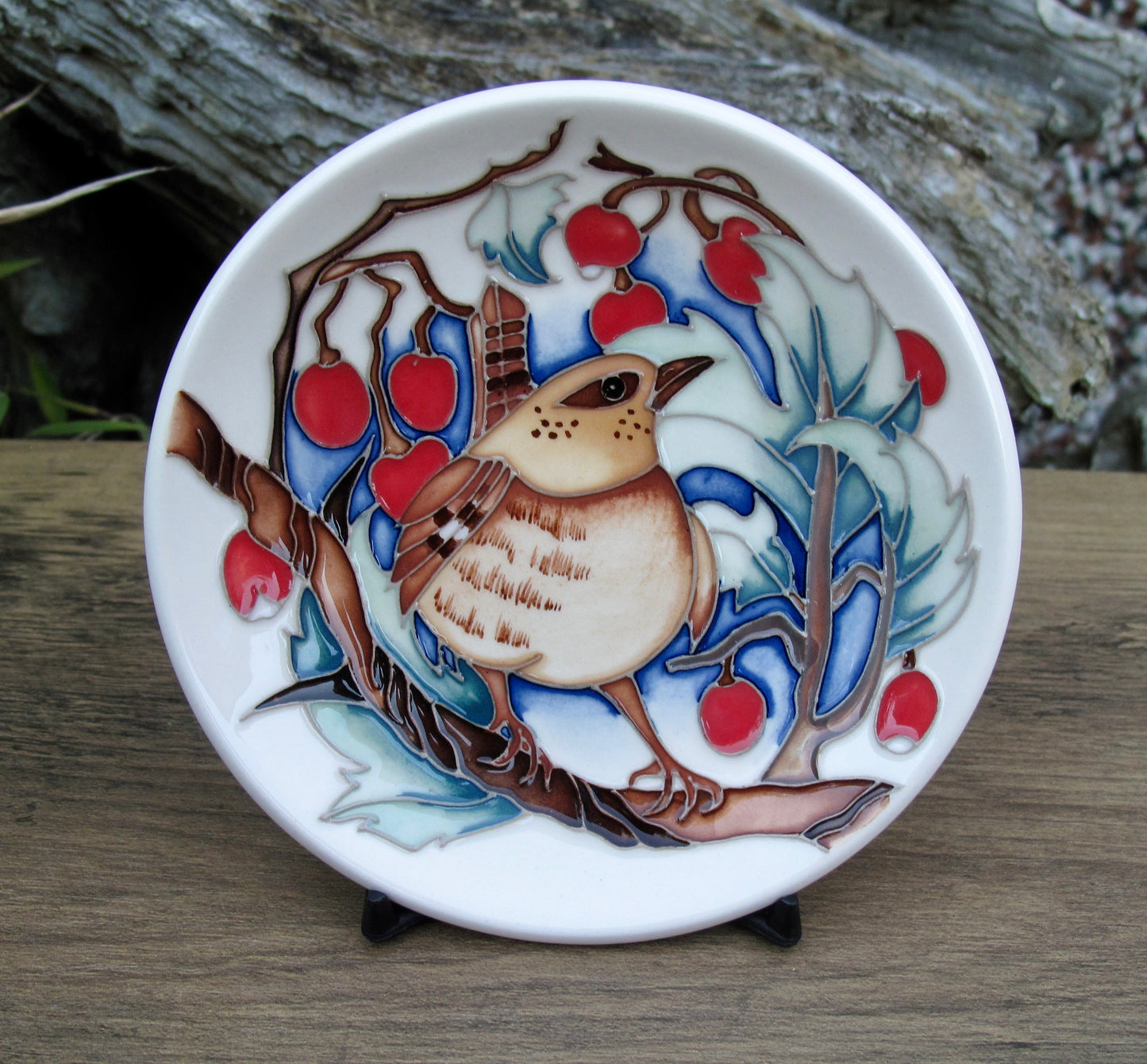 Moorcroft HAWTHORN REST Tray Coaster 780/4 Retail Price £230 WREN Birds