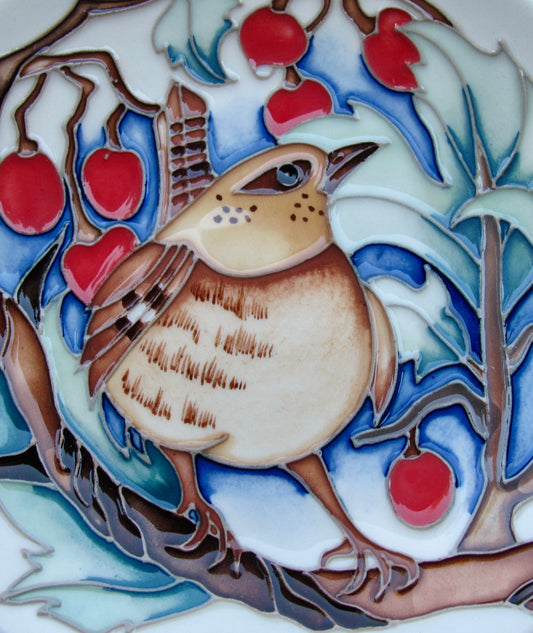 Moorcroft HAWTHORN REST Tray Coaster 780/4 Retail Price £230 WREN Birds