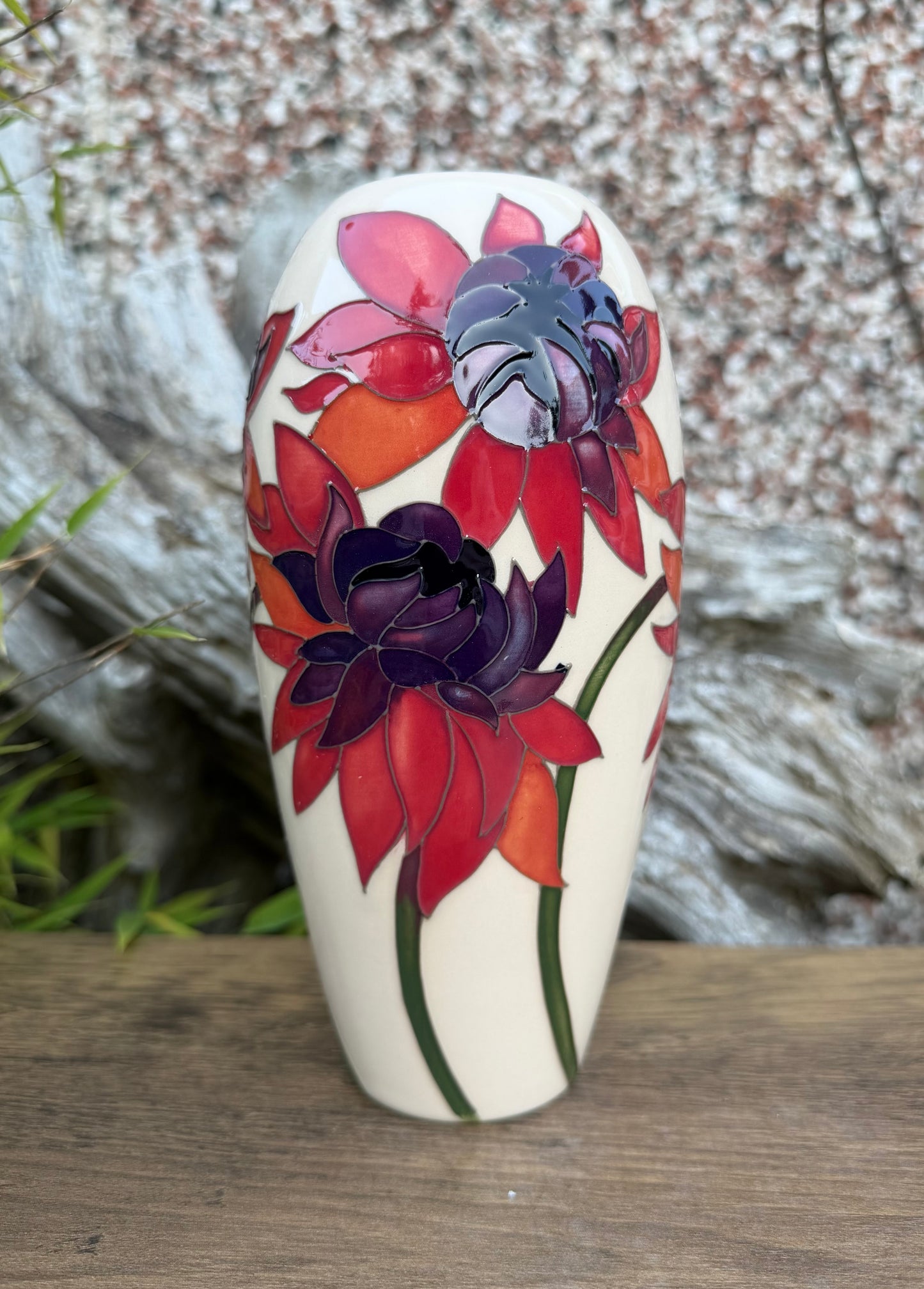 Moorcroft RUBY RED Vase Shape 101/7 Retail Price £380 Chrysanthemum