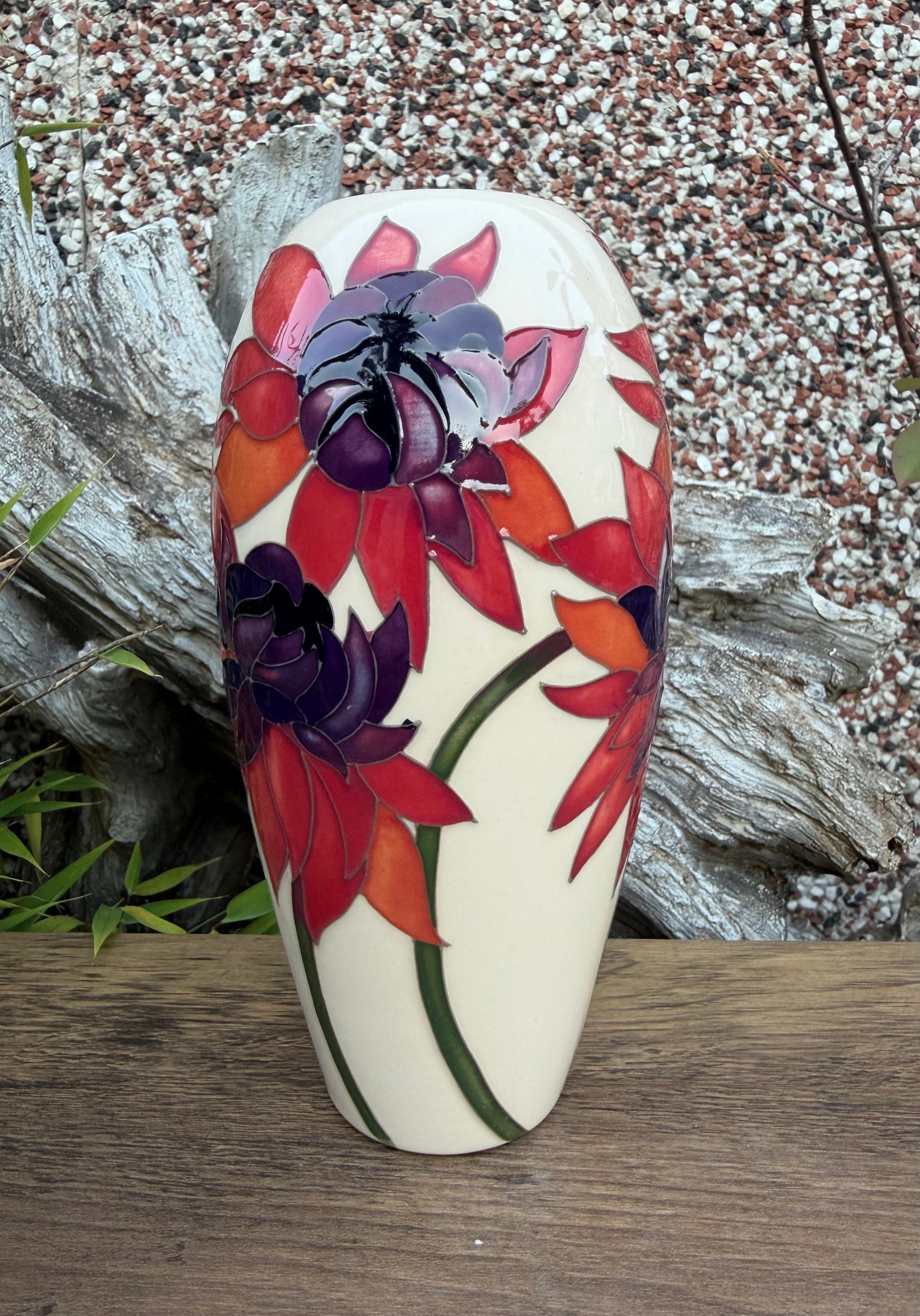 Moorcroft RUBY RED Vase Shape 101/7 Retail Price £380 Chrysanthemum