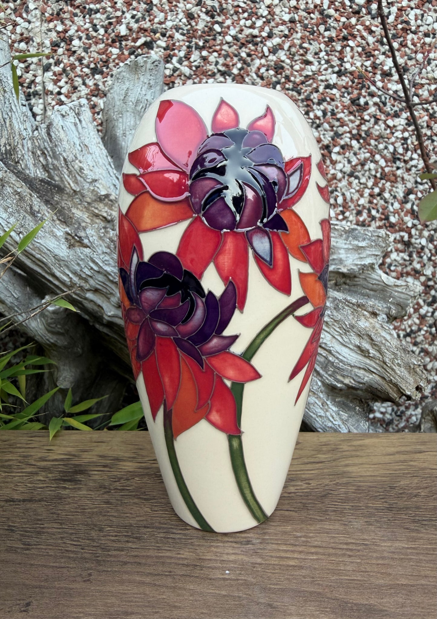Moorcroft RUBY RED Vase Shape 101/7 Retail Price £380 Chrysanthemum