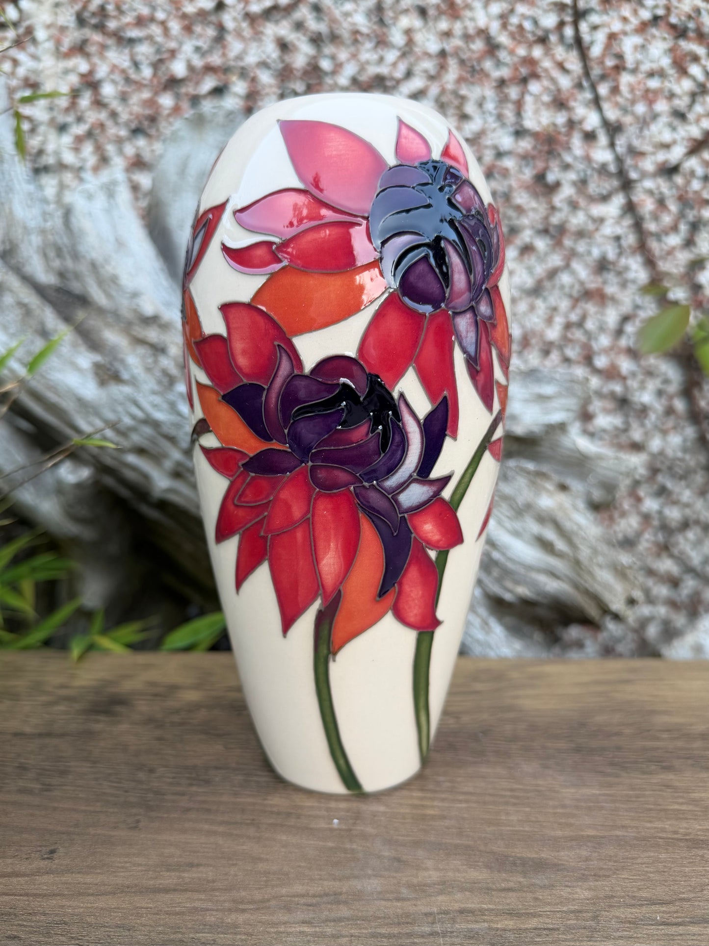 Moorcroft RUBY RED Vase Shape 101/7 Retail Price £380 Chrysanthemum