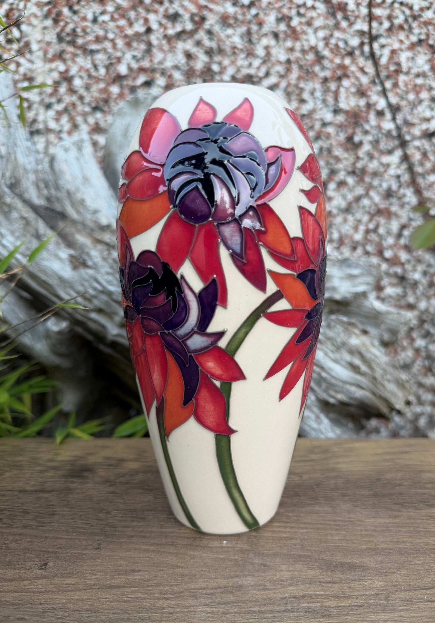 Moorcroft RUBY RED Vase Shape 101/7 Retail Price £380 Chrysanthemum