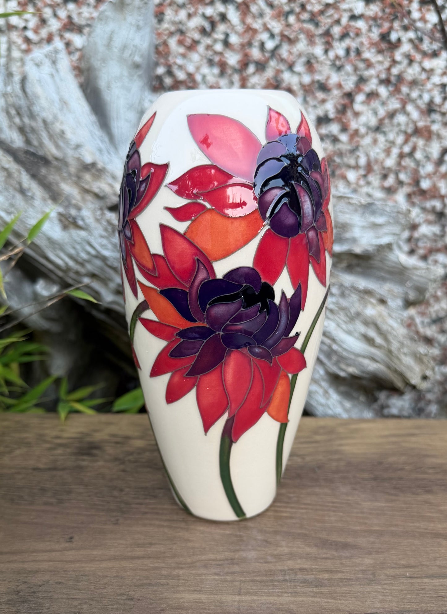 Moorcroft RUBY RED Vase Shape 101/7 Retail Price £380 Chrysanthemum