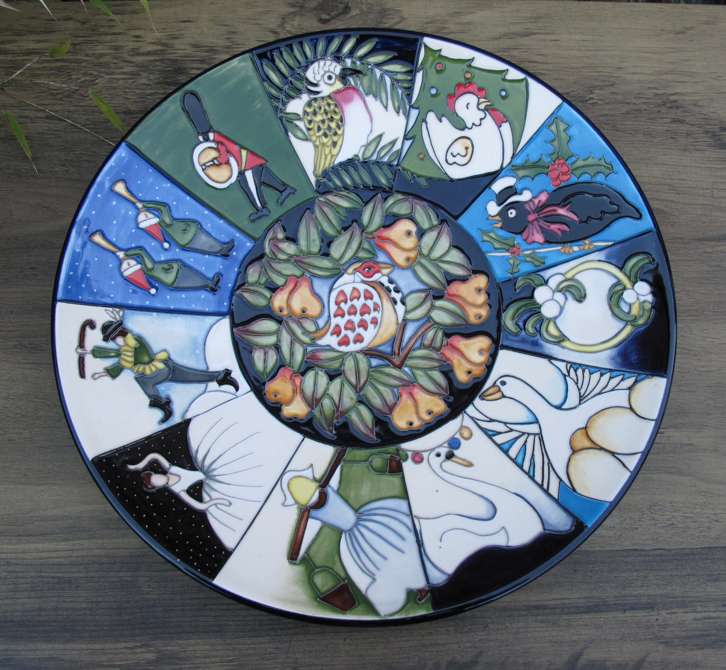 Moorcroft 12 DAYS OF CHRISTMAS PLATE shape 785/10 Retail Price £875