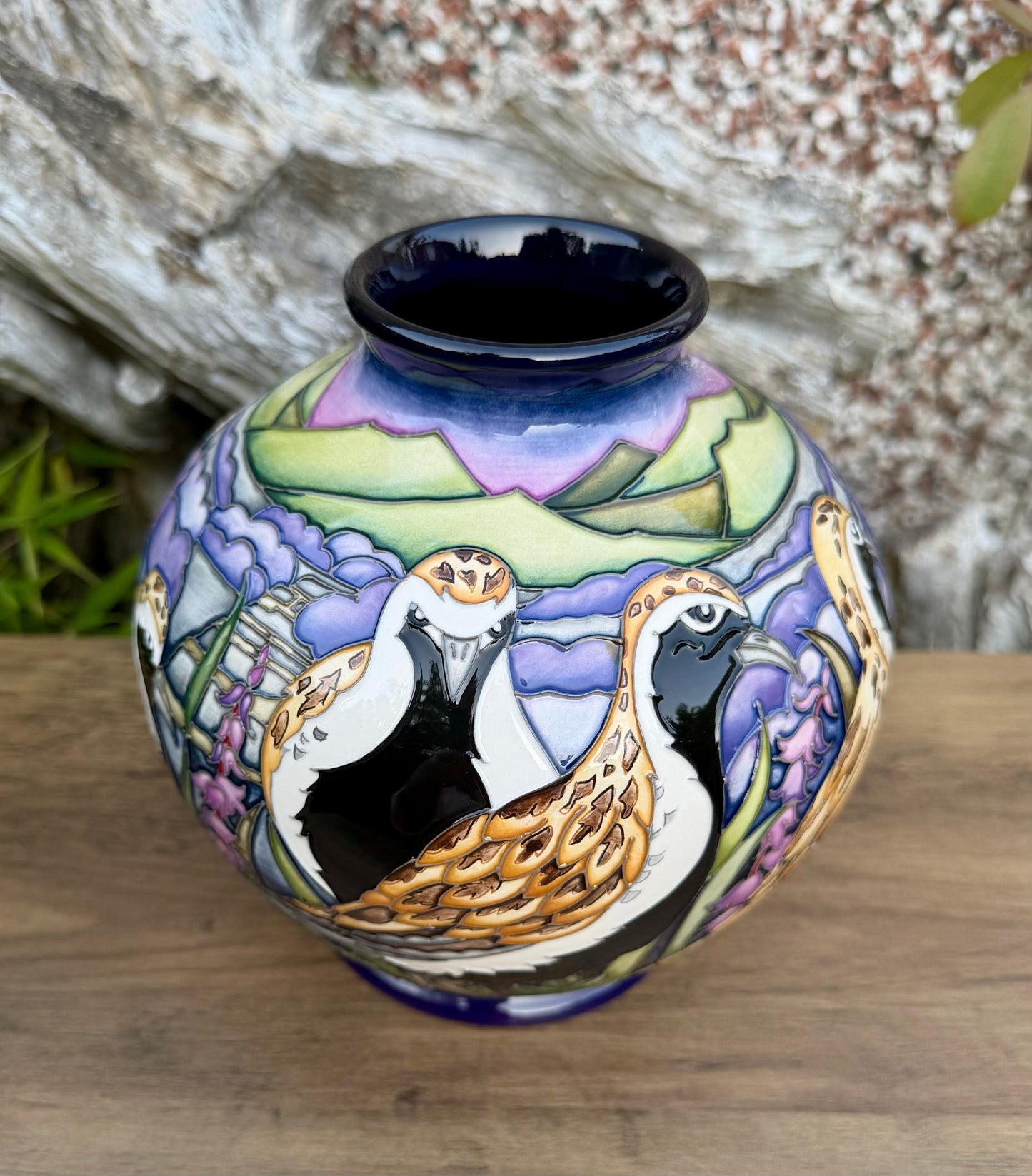 Moorcroft VERY RARE GOLDEN PLOVERS 41/7 Vase Trial 24.6.21 Retail Price £1795