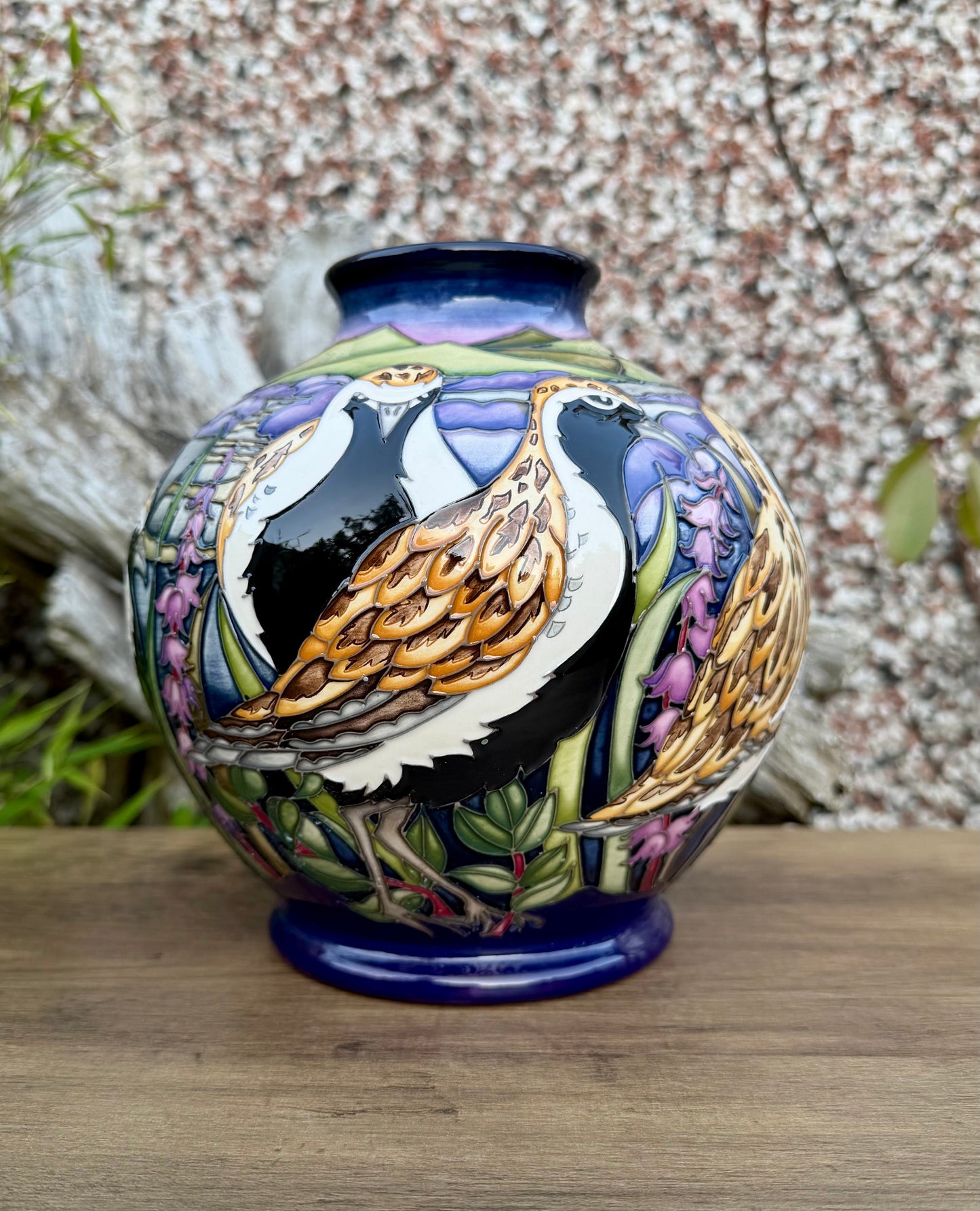 Moorcroft VERY RARE GOLDEN PLOVERS 41/7 Vase Trial 24.6.21 Retail Price £1795