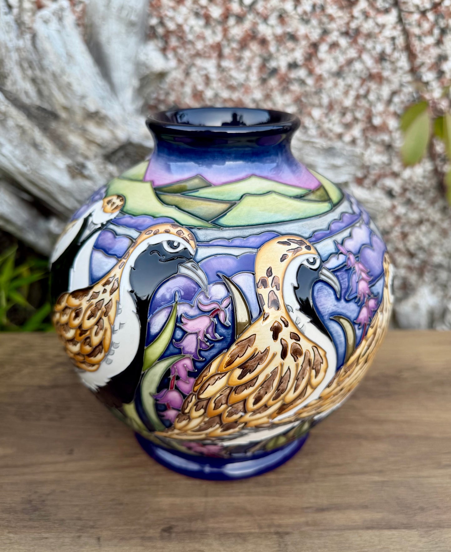 Moorcroft VERY RARE GOLDEN PLOVERS 41/7 Vase Trial 24.6.21 Retail Price £1795