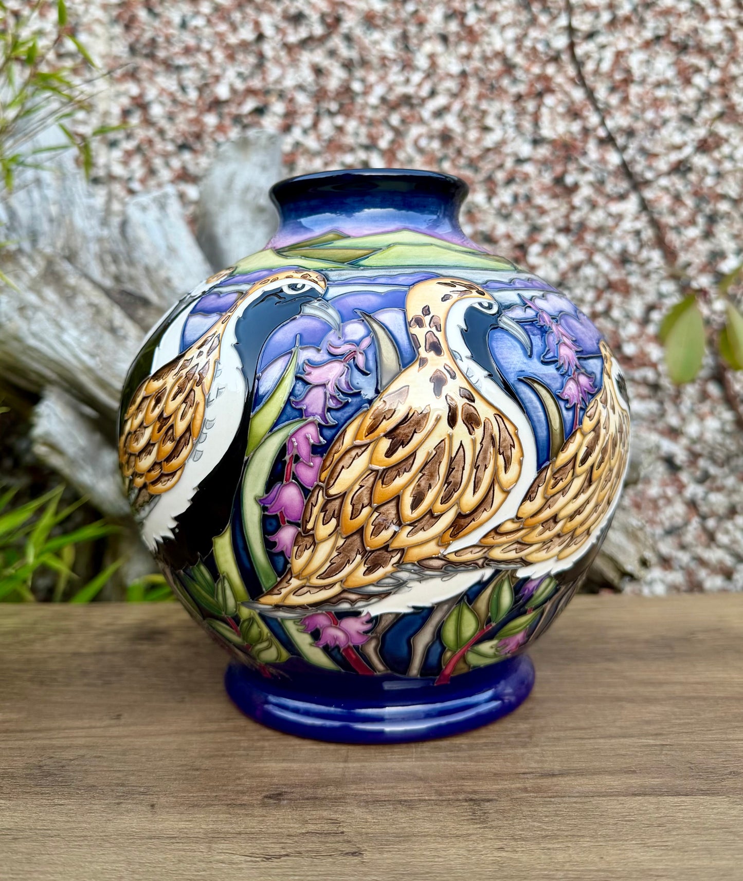 Moorcroft VERY RARE GOLDEN PLOVERS 41/7 Vase Trial 24.6.21 Retail Price £1795