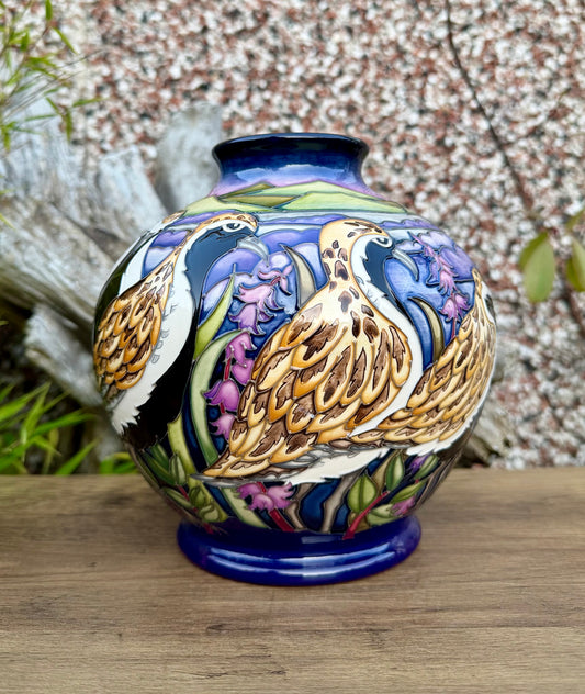 Moorcroft VERY RARE GOLDEN PLOVERS 41/7 Vase Trial 24.6.21 Retail Price £1795