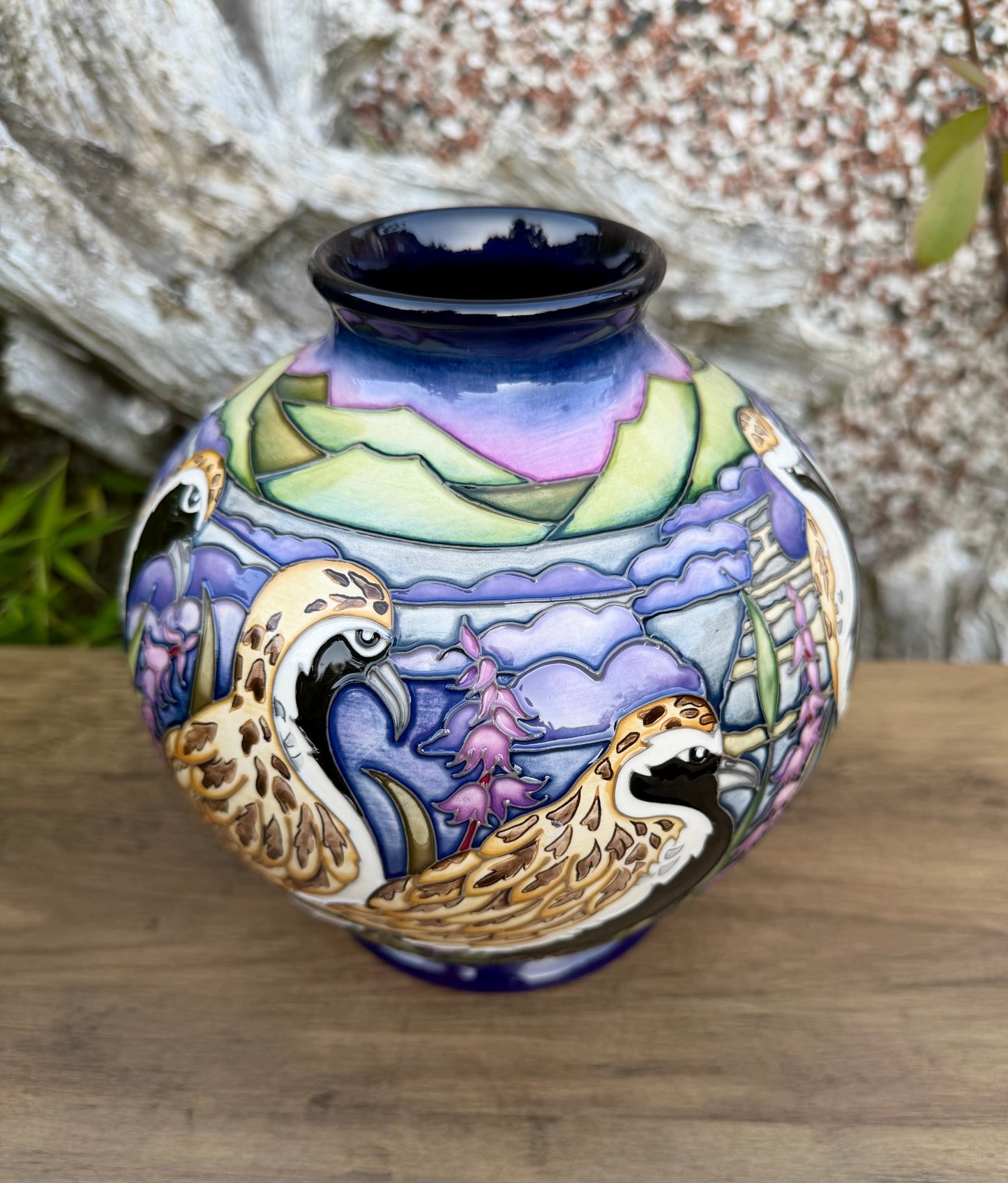 Moorcroft VERY RARE GOLDEN PLOVERS 41/7 Vase Trial 24.6.21 Retail Price £1795