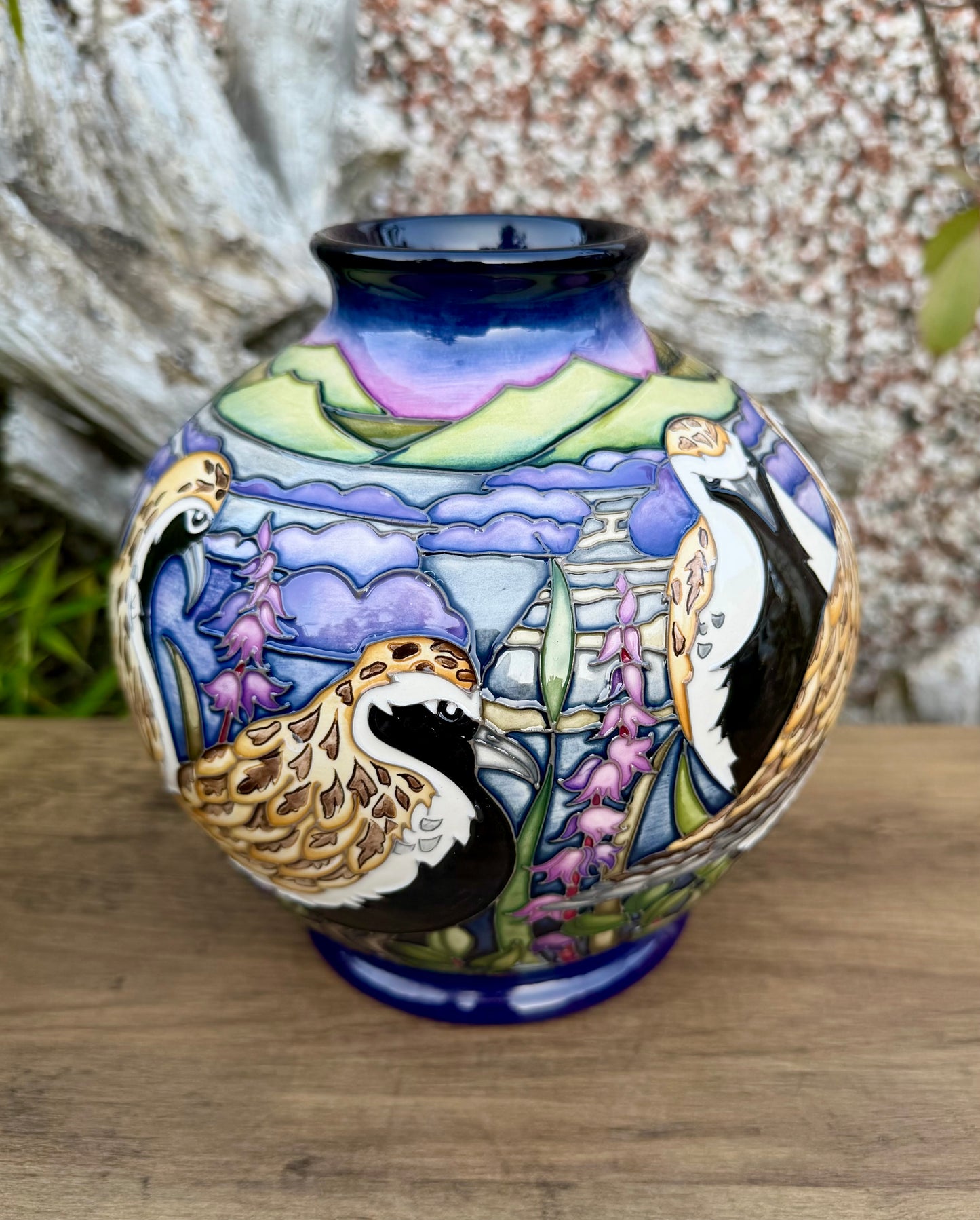 Moorcroft VERY RARE GOLDEN PLOVERS 41/7 Vase Trial 24.6.21 Retail Price £1795