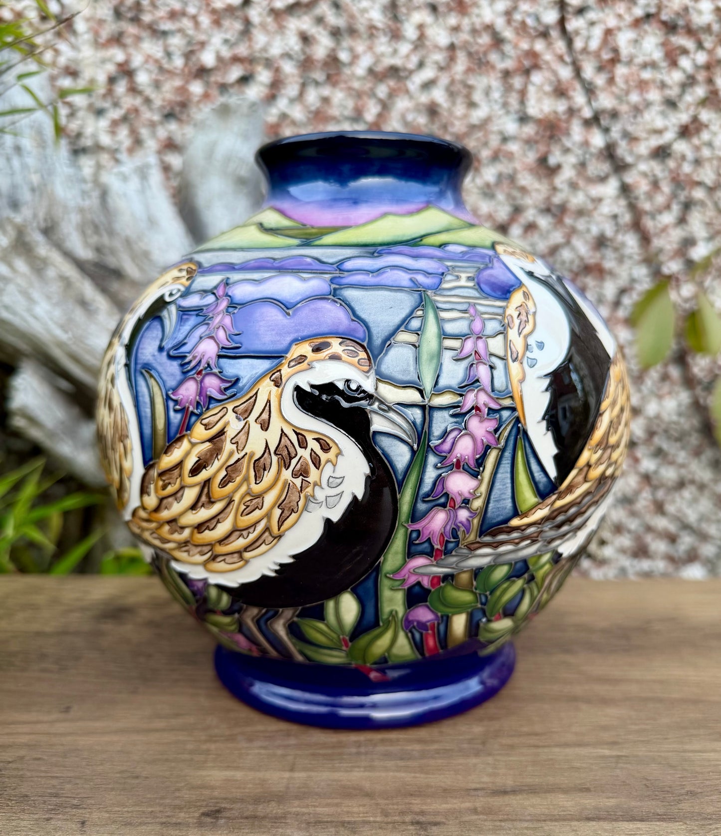 Moorcroft VERY RARE GOLDEN PLOVERS 41/7 Vase Trial 24.6.21 Retail Price £1795