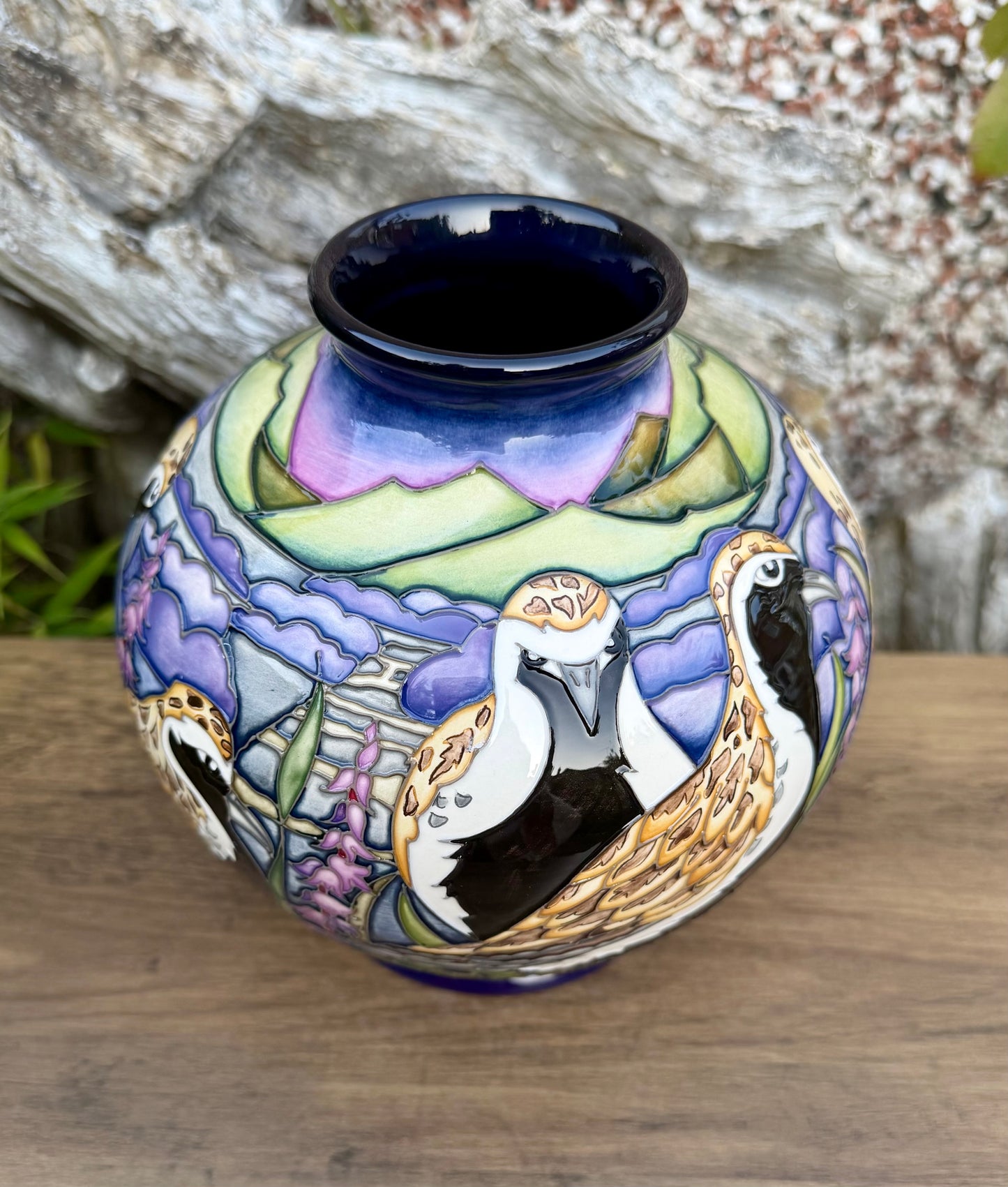Moorcroft VERY RARE GOLDEN PLOVERS 41/7 Vase Trial 24.6.21 Retail Price £1795